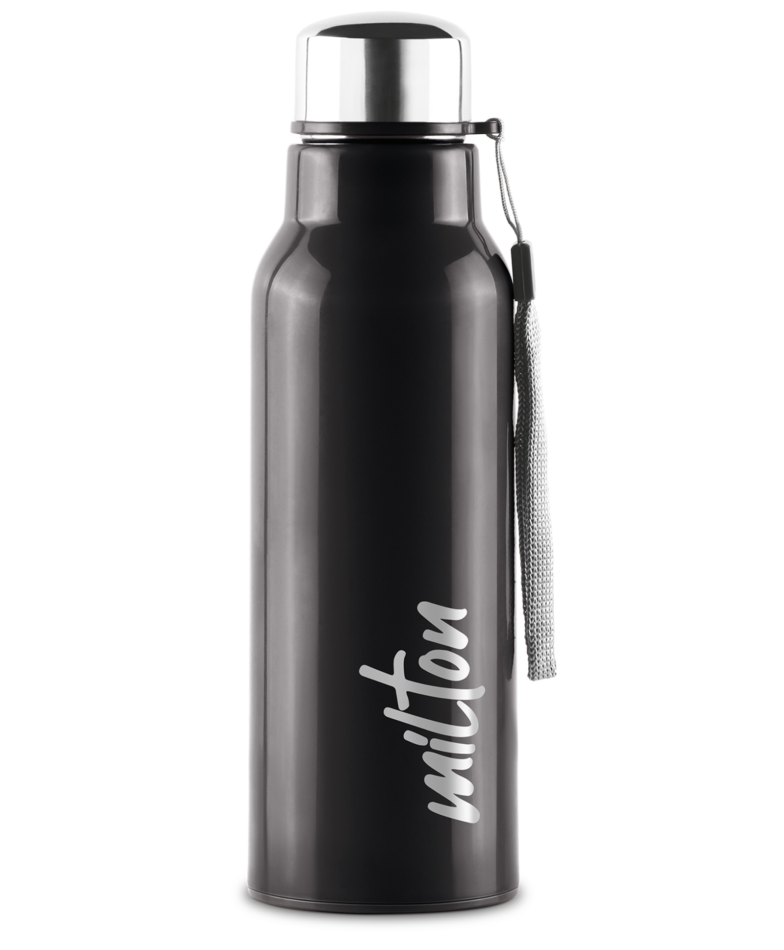 Milton Steel Fit 600 Insulated Inner Stainless Steel Water Bottle | Easy Grip | Leak Proof | Hot or Cold Black - 520 ml-image-2