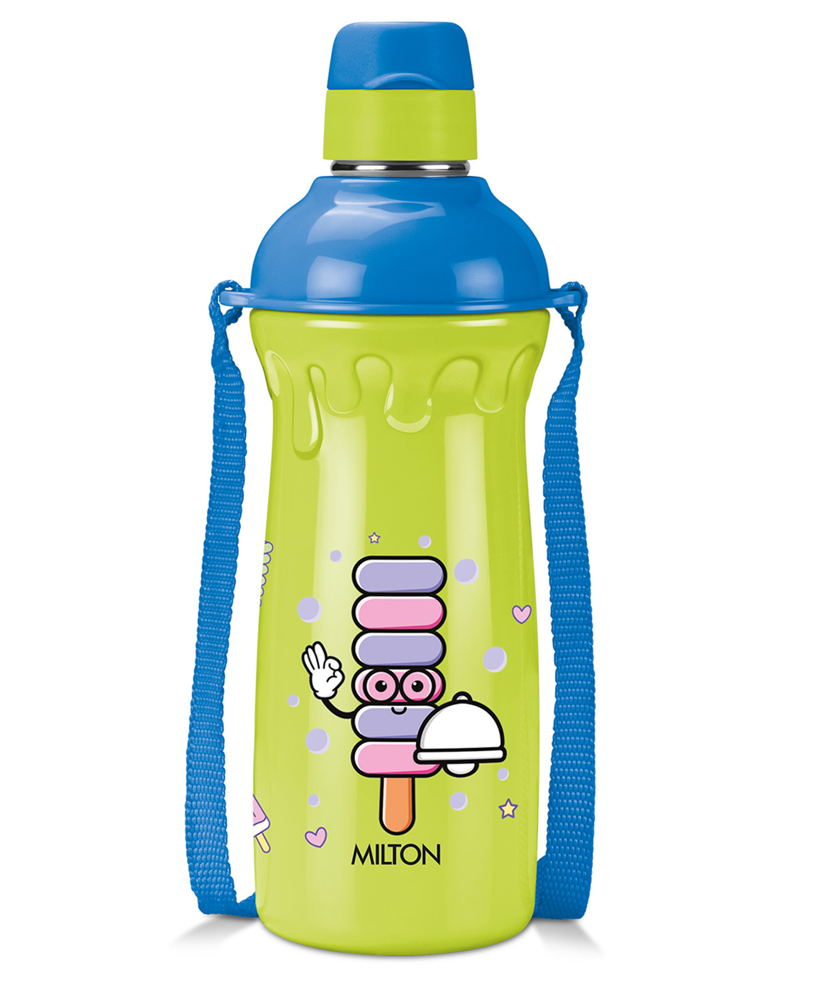 Milton Steel Scholar 400 Kids Water Bottle | Thermoware PU Insulated Leak Proof Straw Sipper Bottle with Carry Belt Sky Blue - 390 ml-image-24