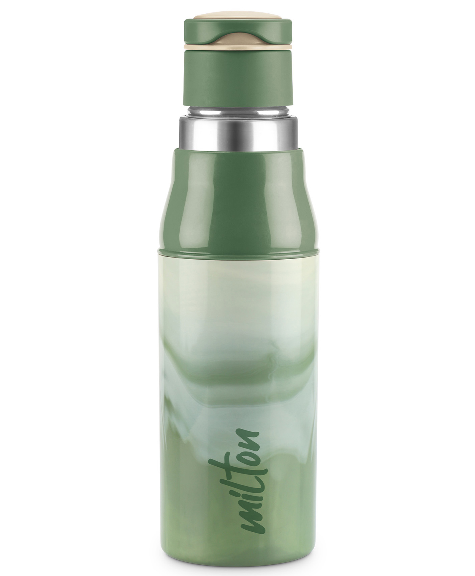 Milton Steel Sublime 600 Thermoware PU Insulated Hot & Cold Water Bottle With Leak Proof Technology & Flip Top Lid Green - 520 ml-image-12