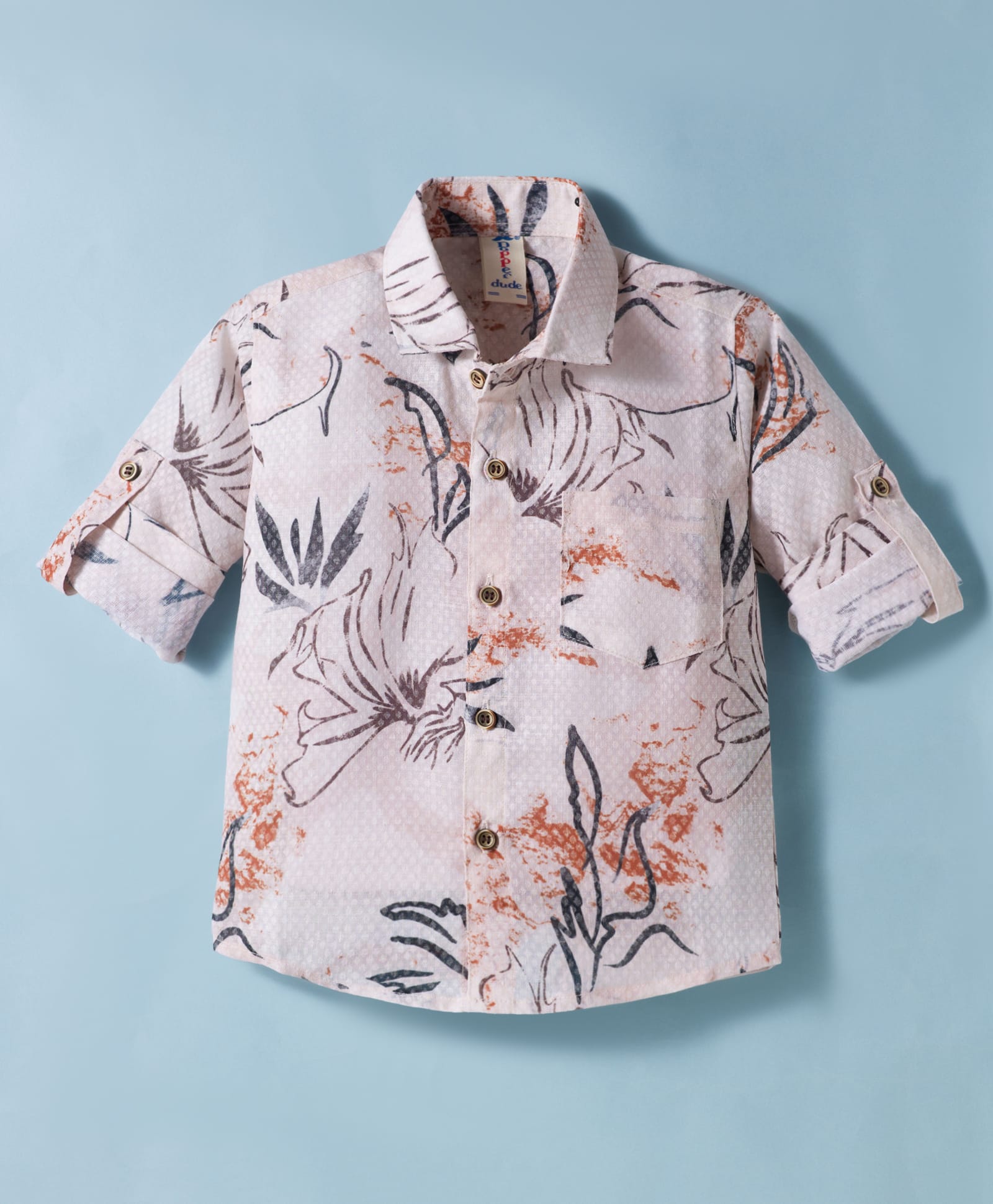 Dapper Dudes Cotton Woven Full Sleeves Floral Printed Shirt - Cream-picture-20