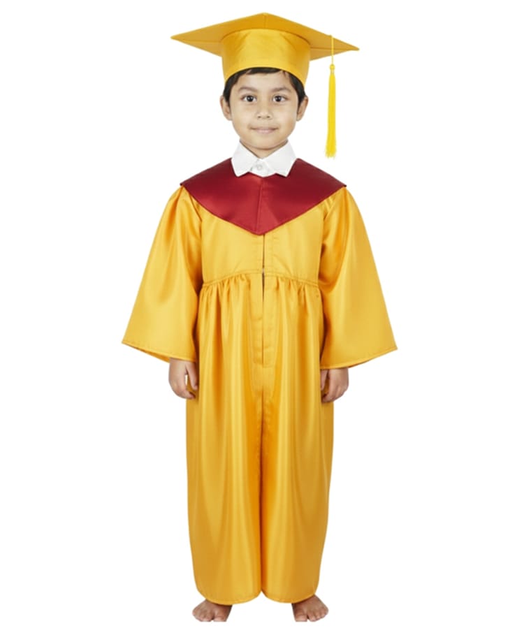 Sarvda Graduation Gown Costume With Sash - Yellow