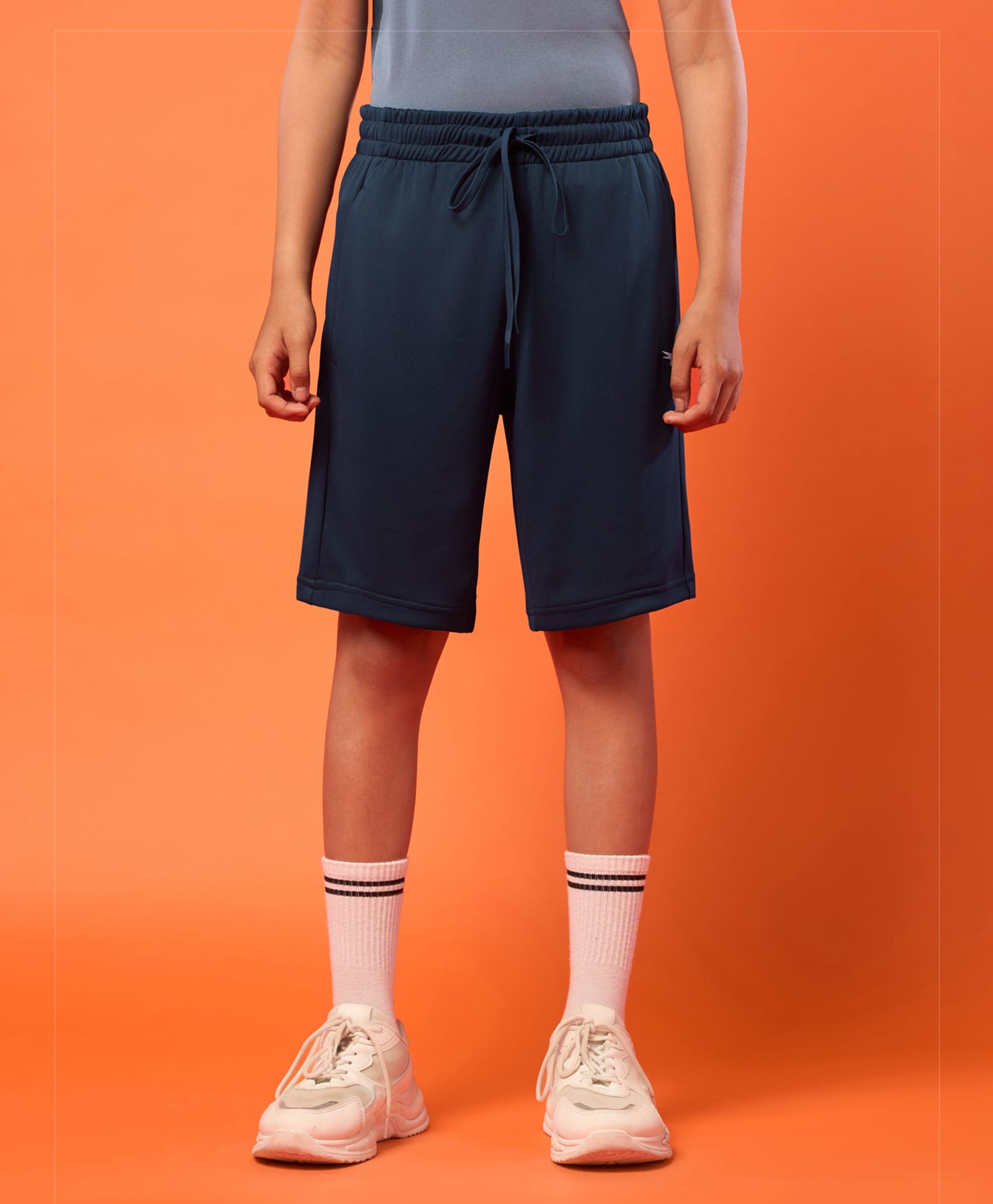 Technosport Knit Solid Shorts - Navy Blue-picture-24