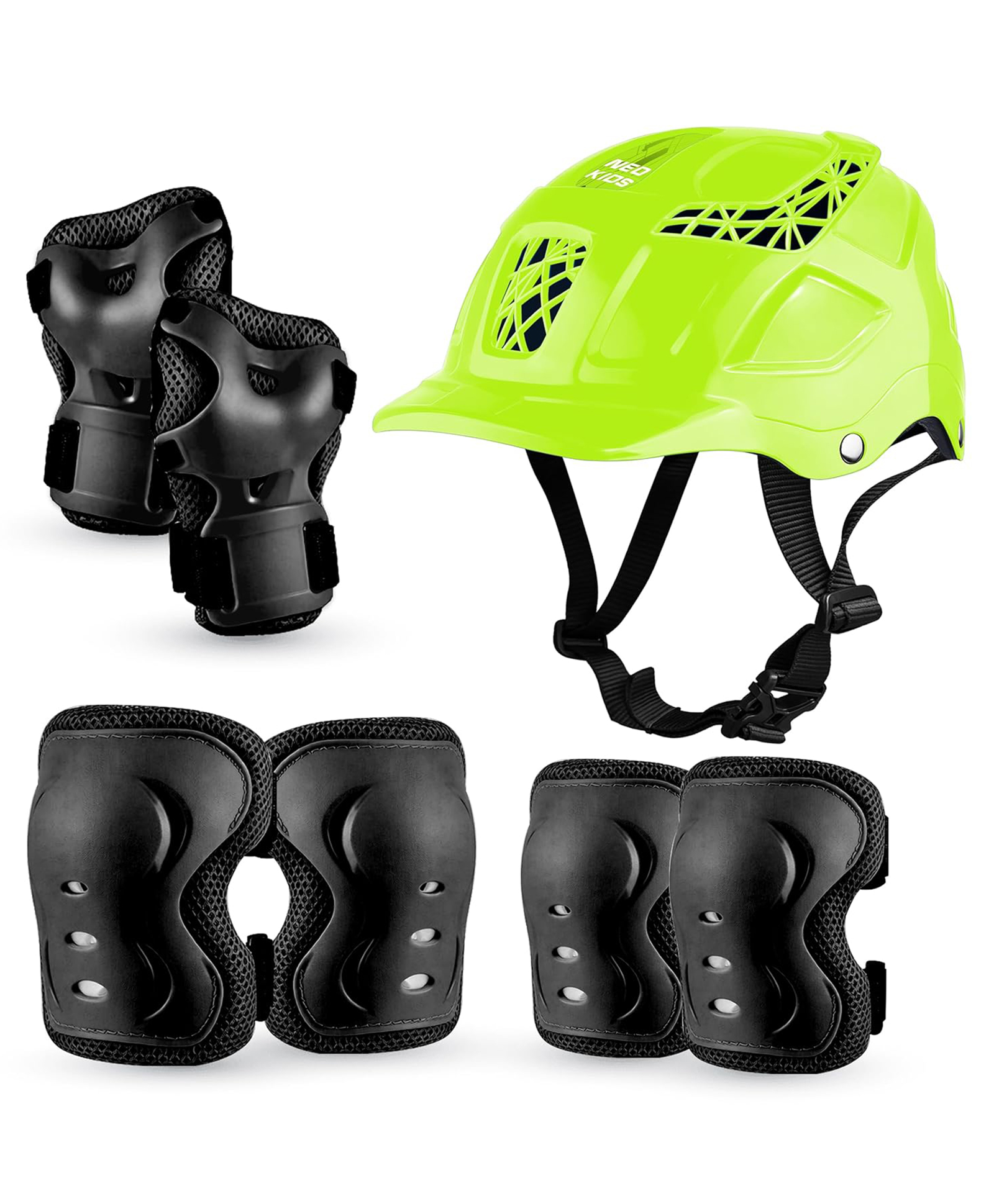 JASPO Neo Kids Protective Gear Set | SX-4 | Knee Pads, Elbow Pads & Wrist Guards for Skating, Cycling & Skateboarding (Small Size)-image-49