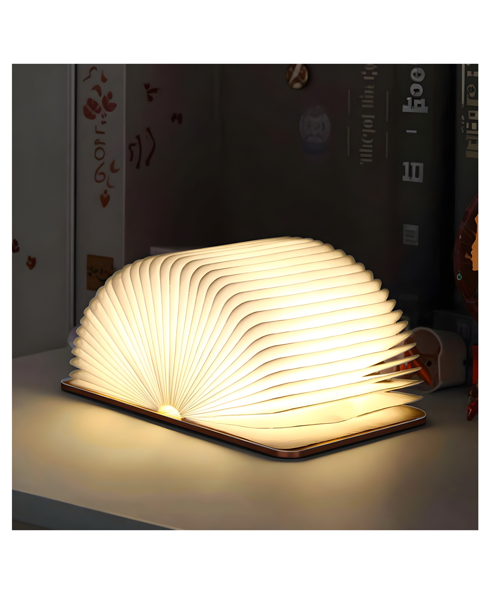 YAMAMA LED Wooden Book Lamp, Creative Folding Page-turning USB-Charging Night Light, Enterprise Gift Bedside Atmosphere Table Lamp Book Lamp - Multicolor-image-42