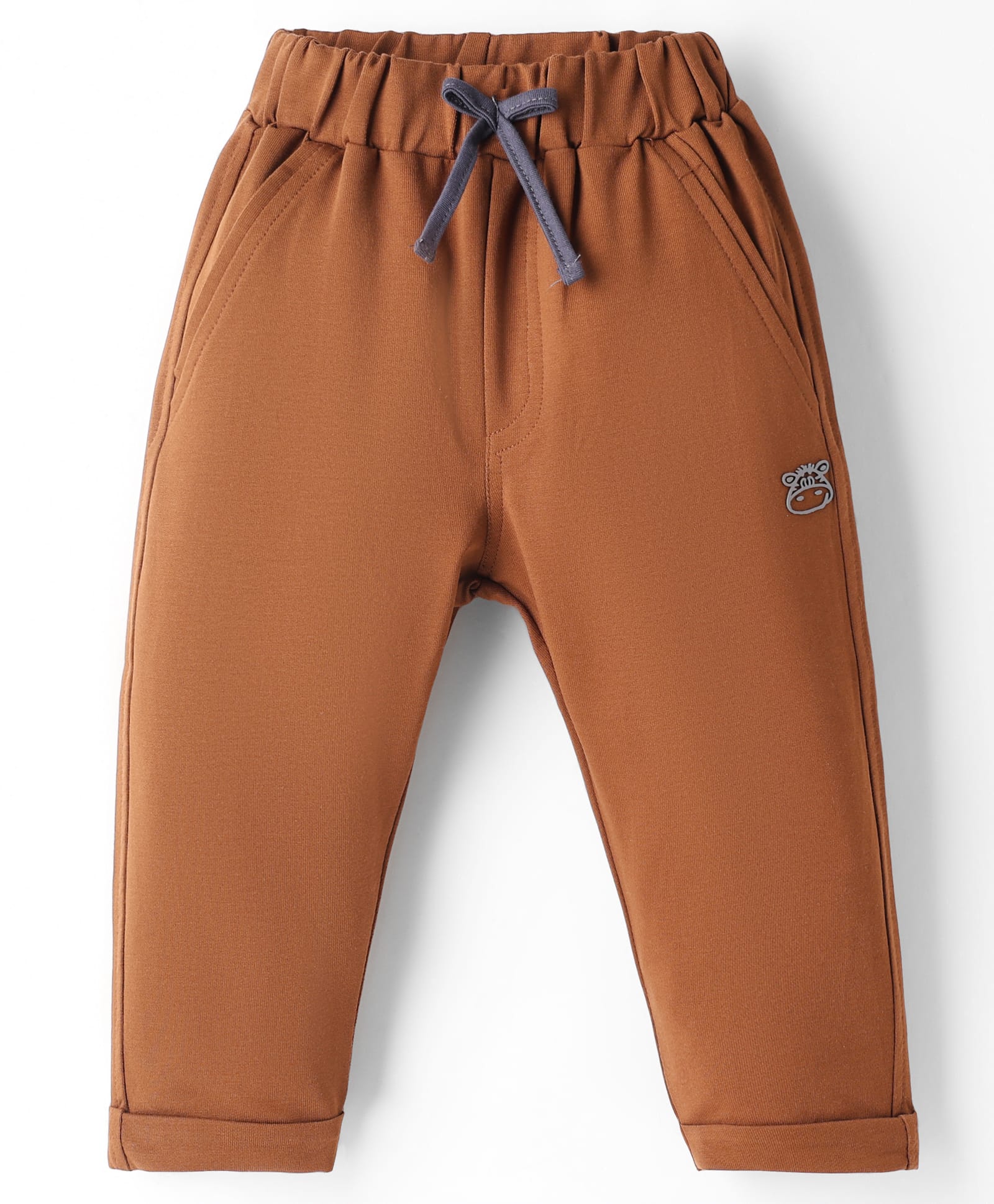 Mini Taurus Looper Knit Full Length Lounge Pant with Hippo Patch - Rust Orange-picture-20