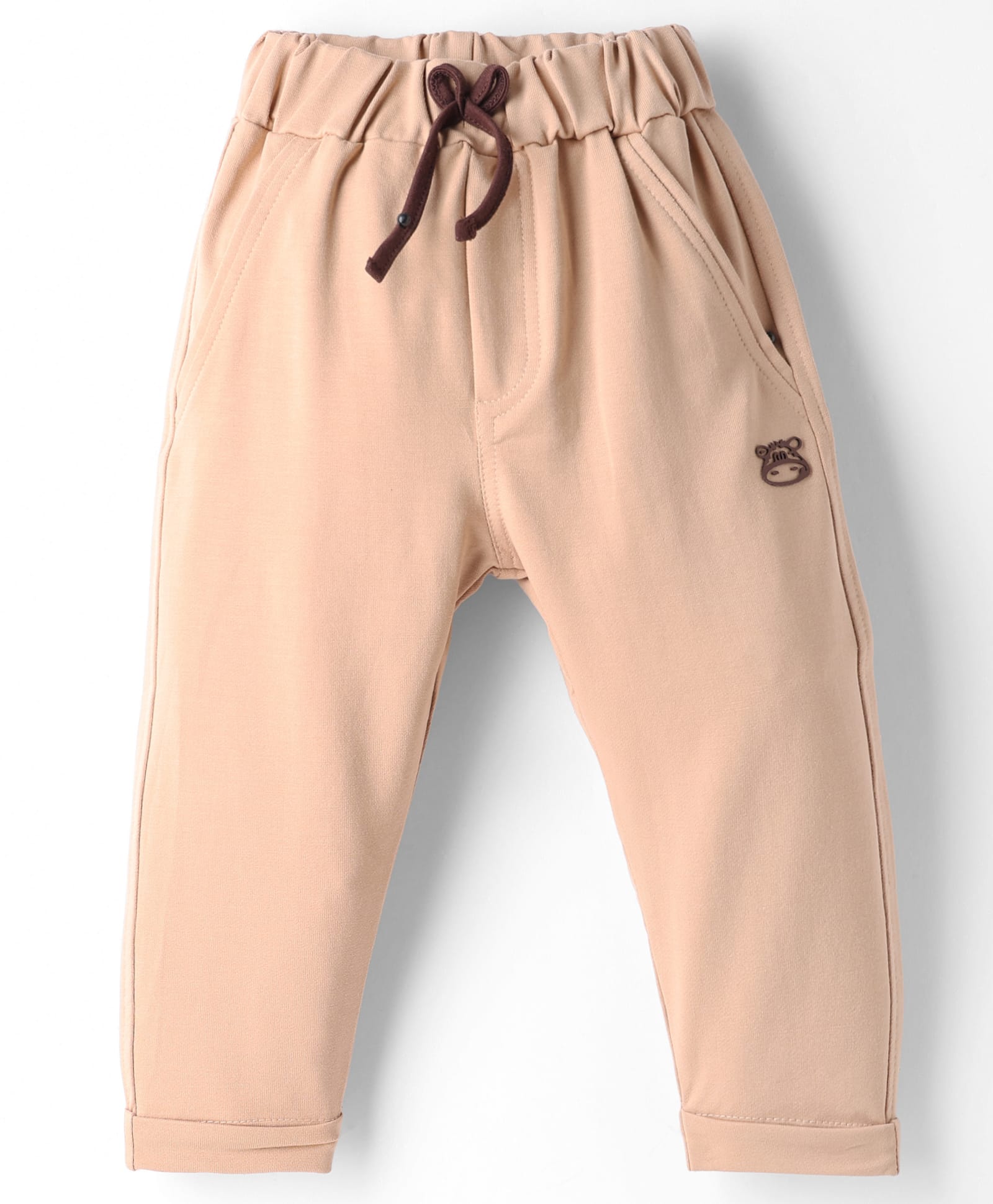 Mini Taurus Looper Knit Full Length Lounge Pant with Hippo Patch - Beige-picture-27