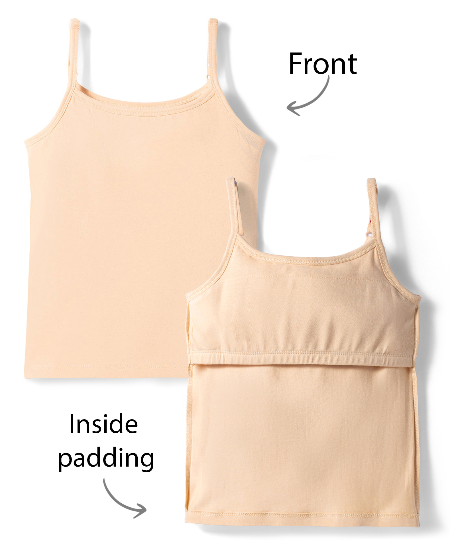 Honeyhap Premium Cotton Elastane Knit with Bio Finish Sleeveless Solid Slip - Apricot Illusion-image-2