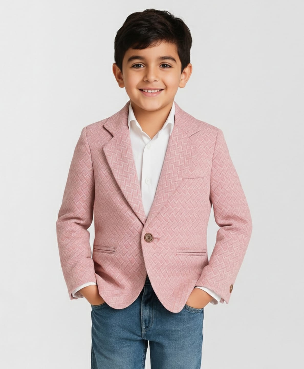 Rikidoos Cotton Woven Full Sleeves Solid Color Blazer - Light Pink-picture-35