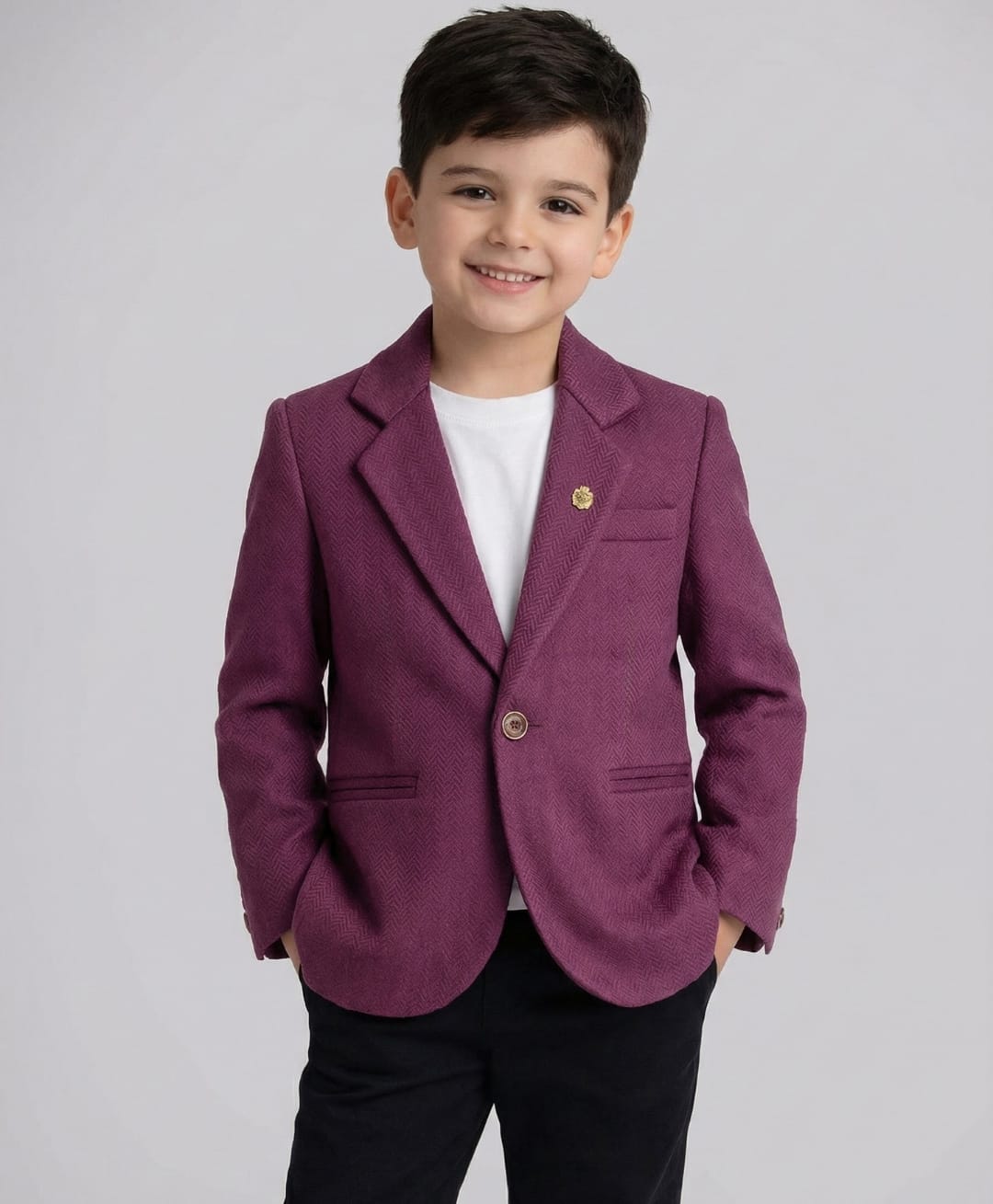 Rikidoos Cotton Woven Full Sleeves Solid Color Blazer - Rose Gold-picture-27