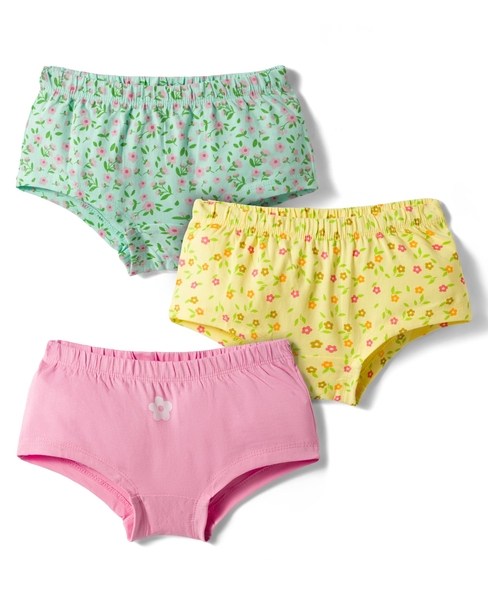 Honeyhap Premium Cotton Elastane Knit Panties With Floral Print & Bio Finish Pack of 3 - Pink Frosting Bay & Yellow Iris-picture-19