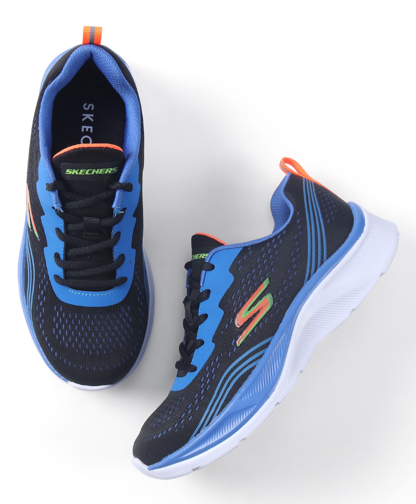 Skechers Mesh Lace Up Sports Shoes - Black-image-35