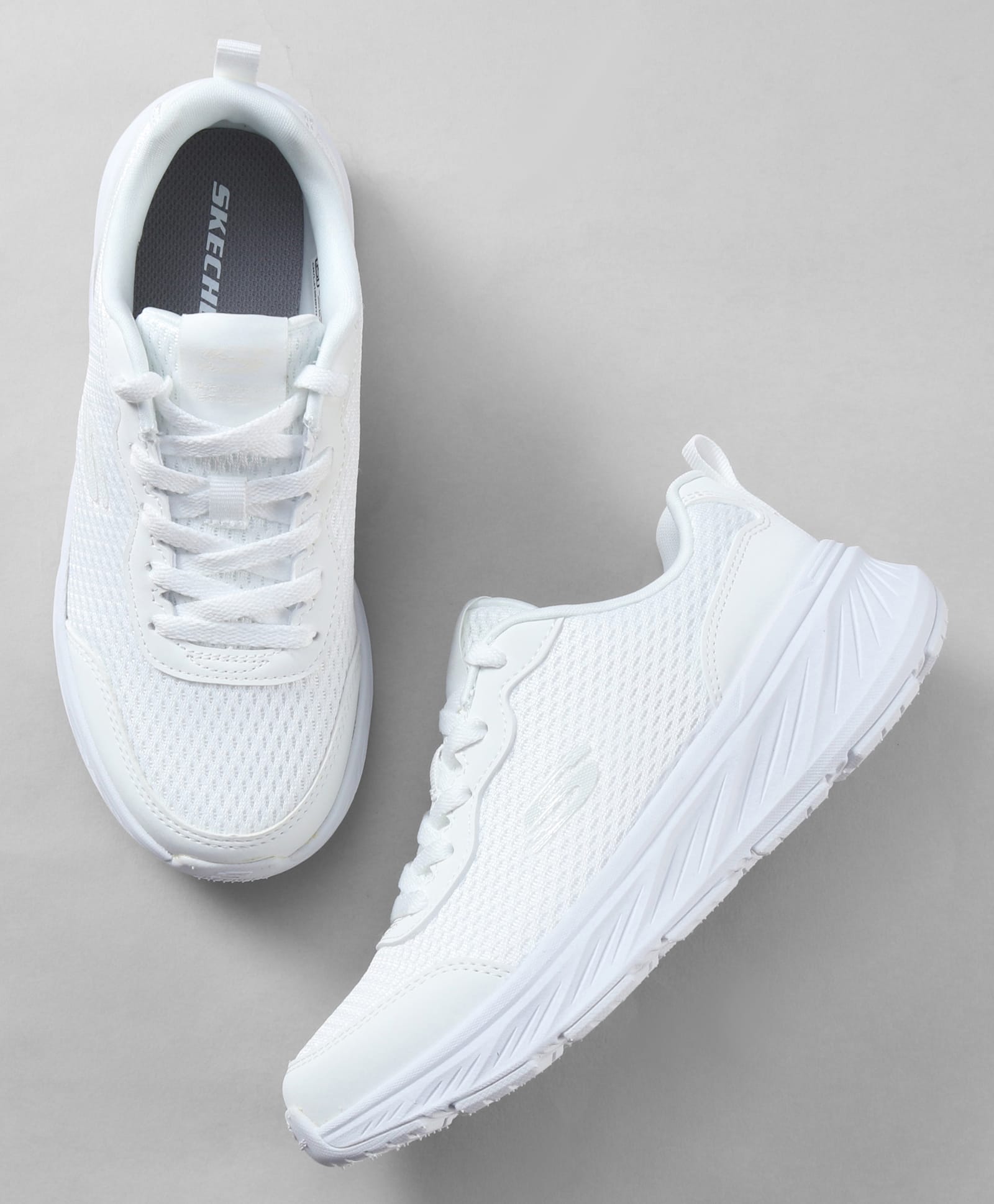Skechers Lace Up Solid Casual Shoes - White-image-19