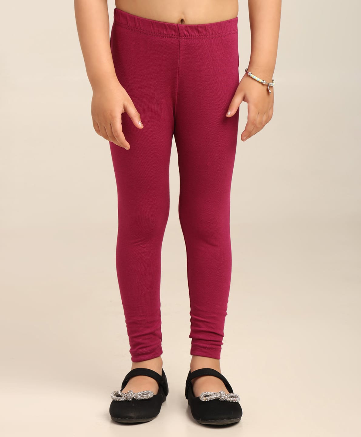 Robinbosky Cotton Elastane Knit Solid Leggings - Magenta-picture-36