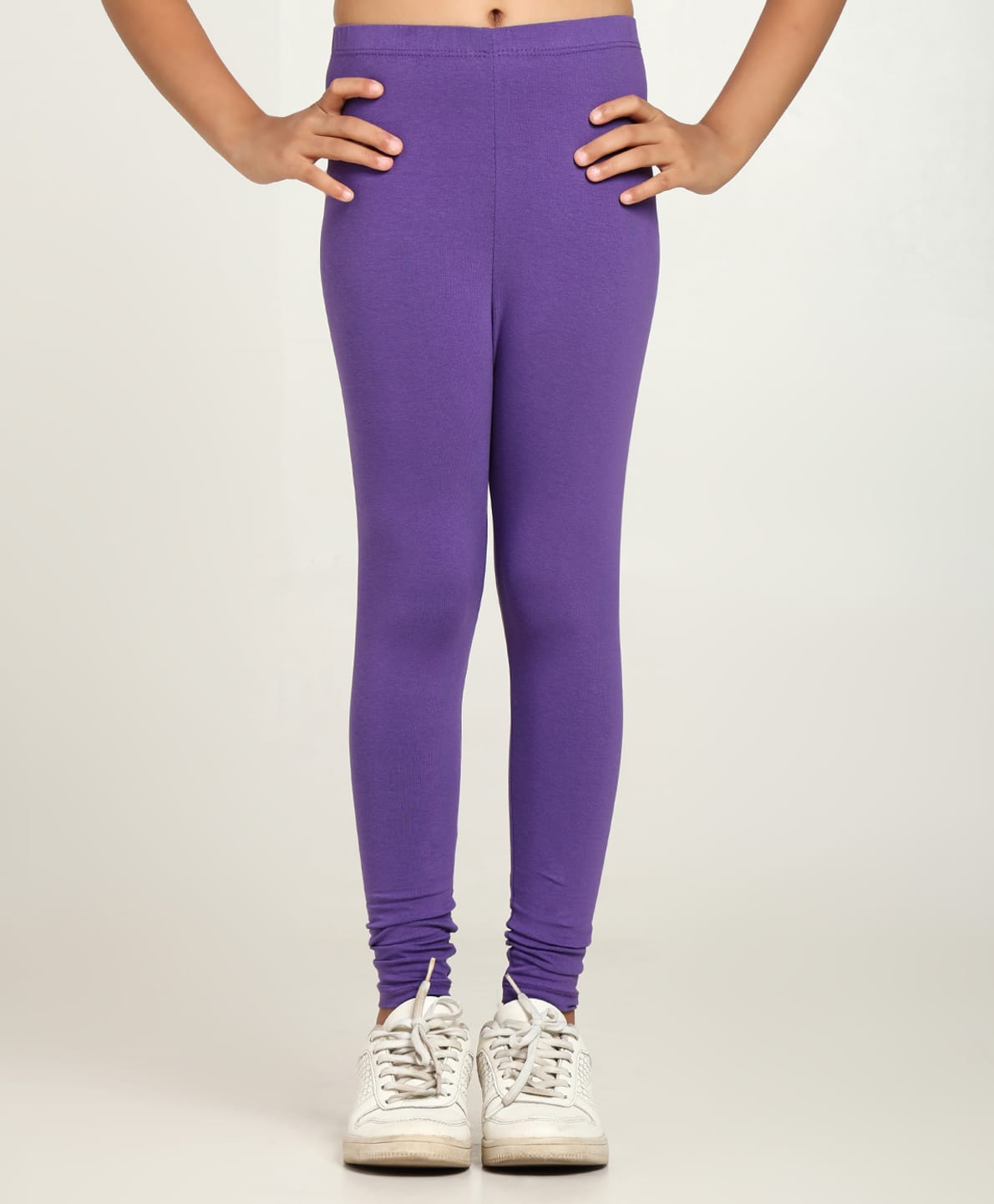Robinbosky Cotton Elastane Knit Solid Leggings - Purple-picture-10
