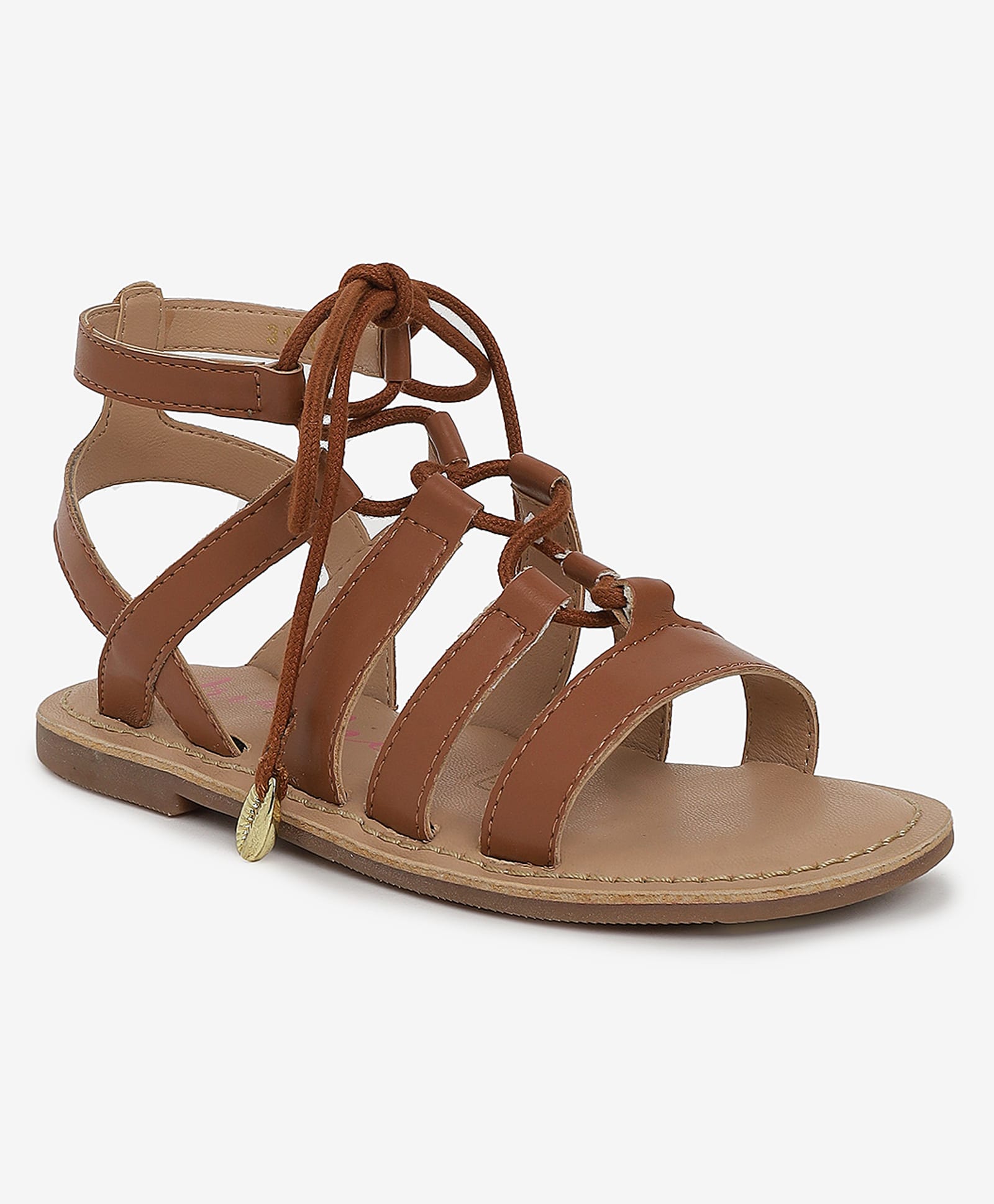 Aria+Nica Solid Gladiator Sandals - Cognac-picture-24