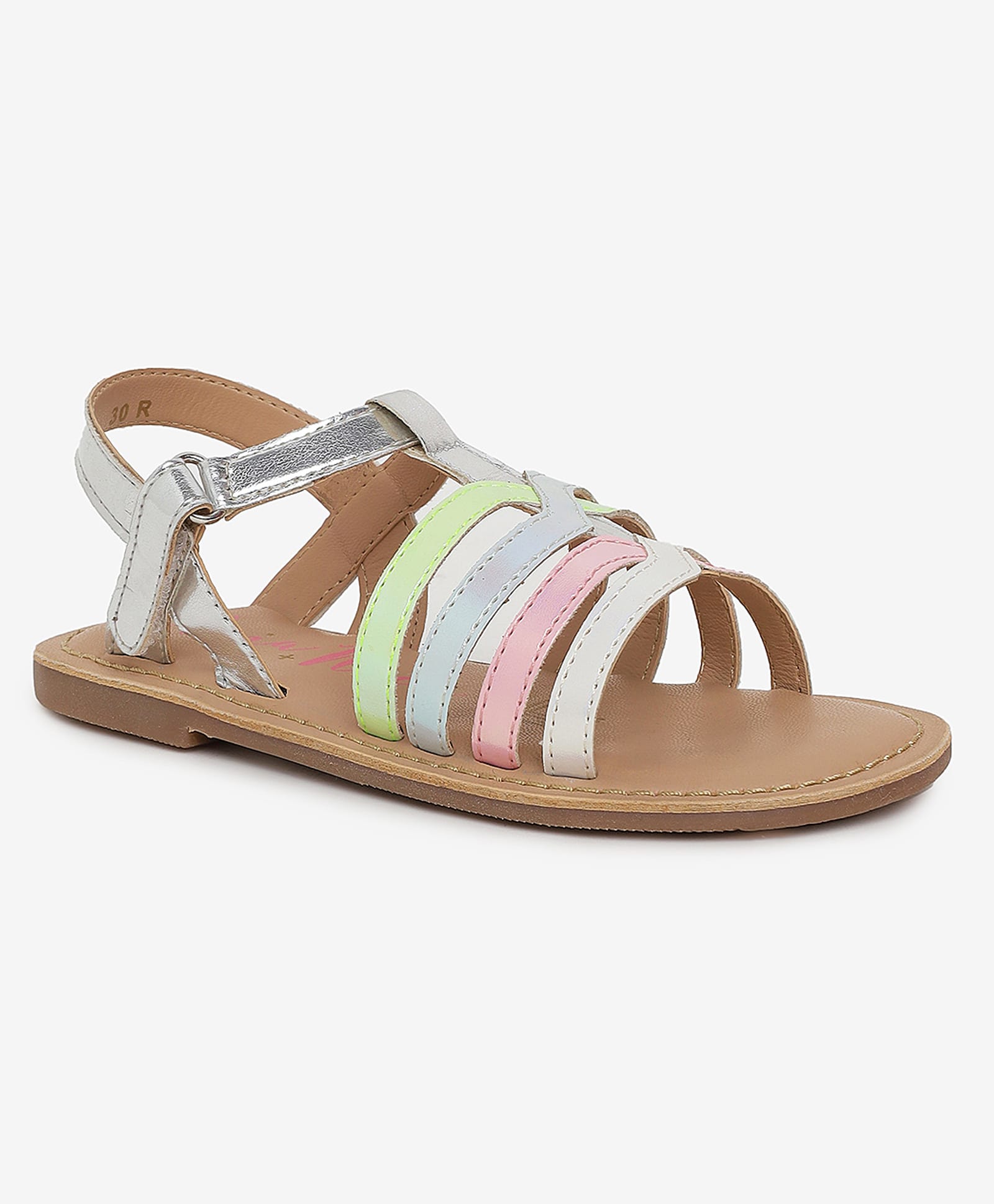Aria+Nica Colour Blocked Velcro Closure Sandals - Multi Colour-picture-28