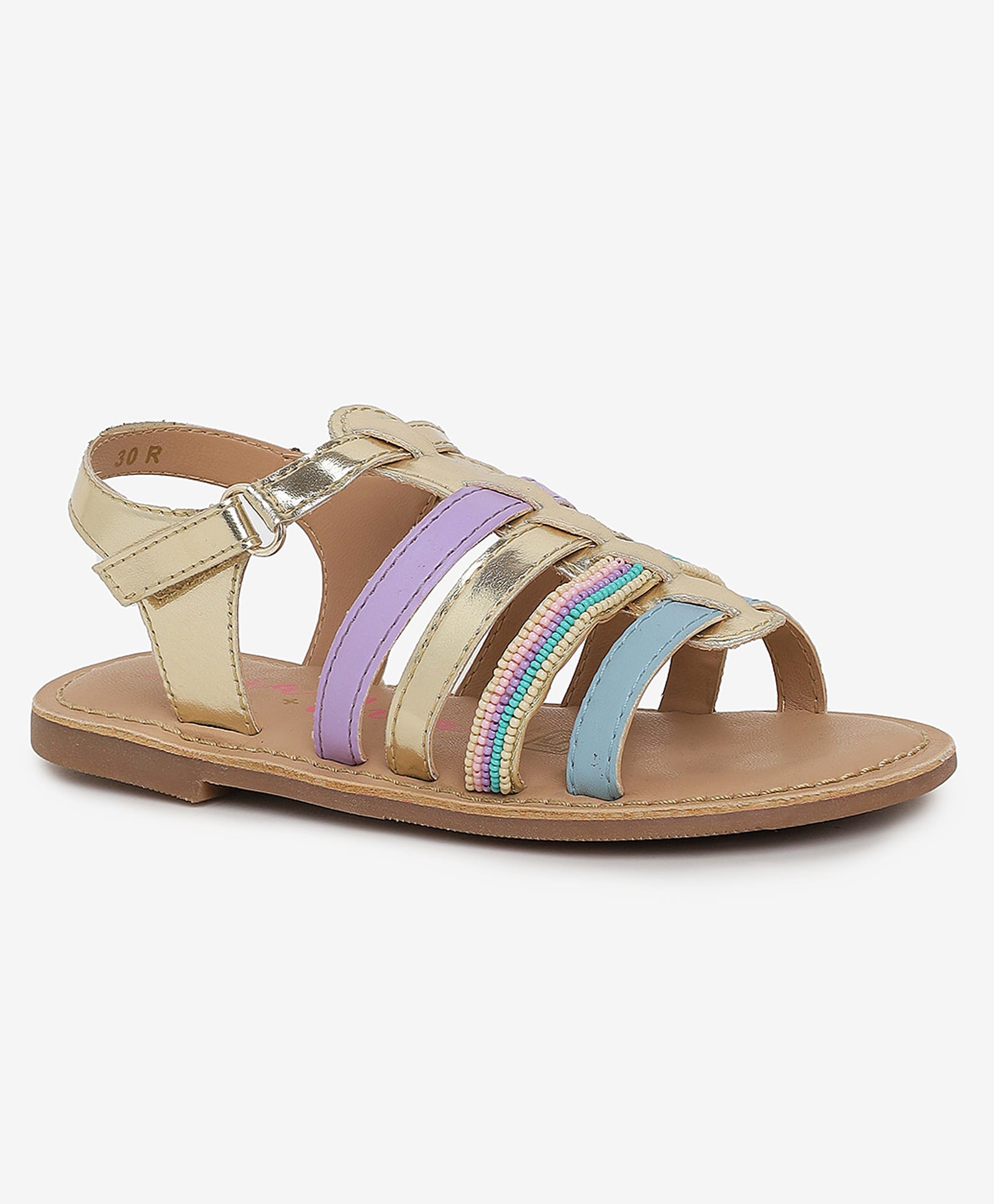 Aria+Nica Colour Blocked Velcro Closure Sandals - Multi Colour-picture-31