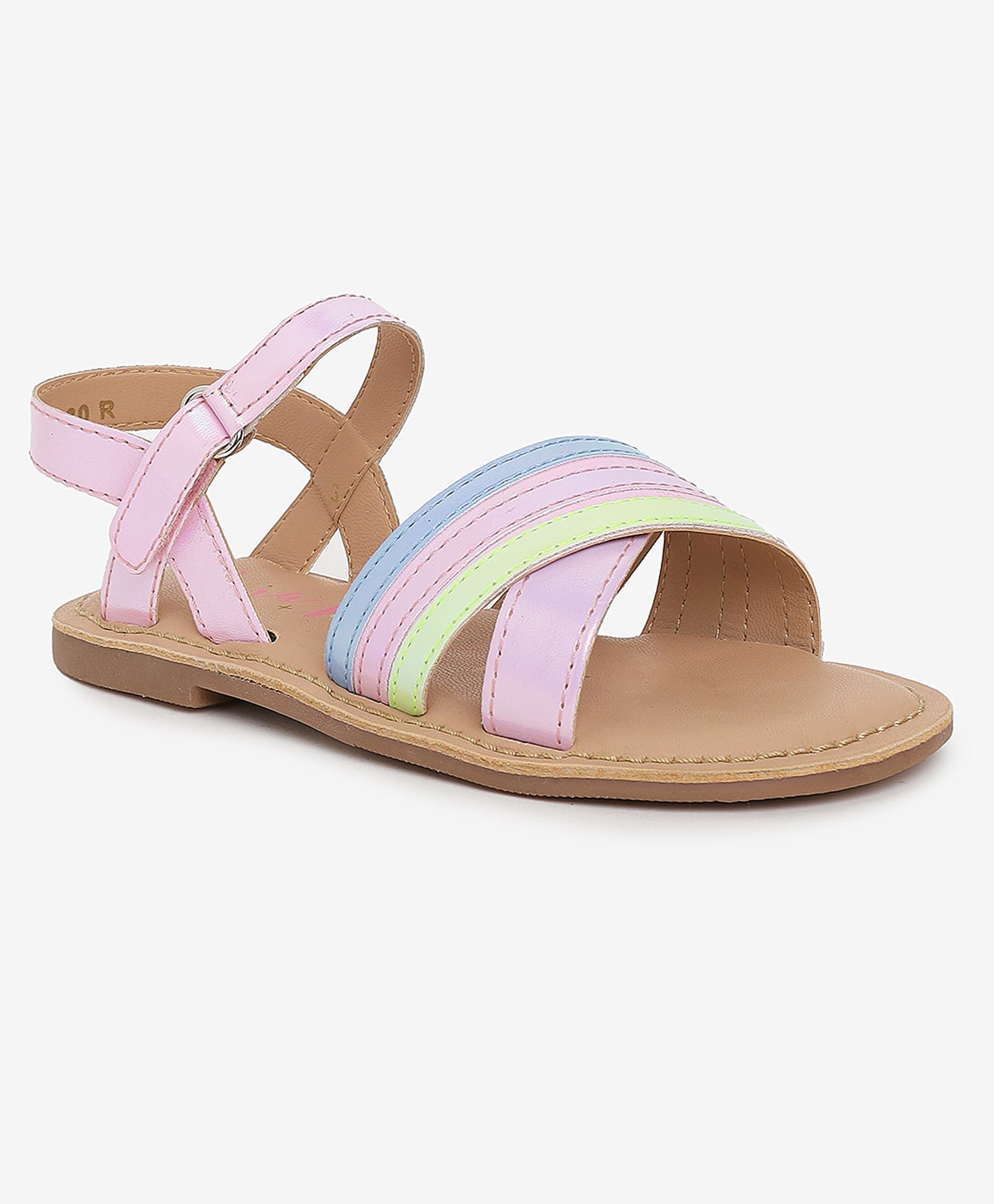 Aria+Nica Strap Detailed Velcro Closure Sandals - Multi Colour-image-20