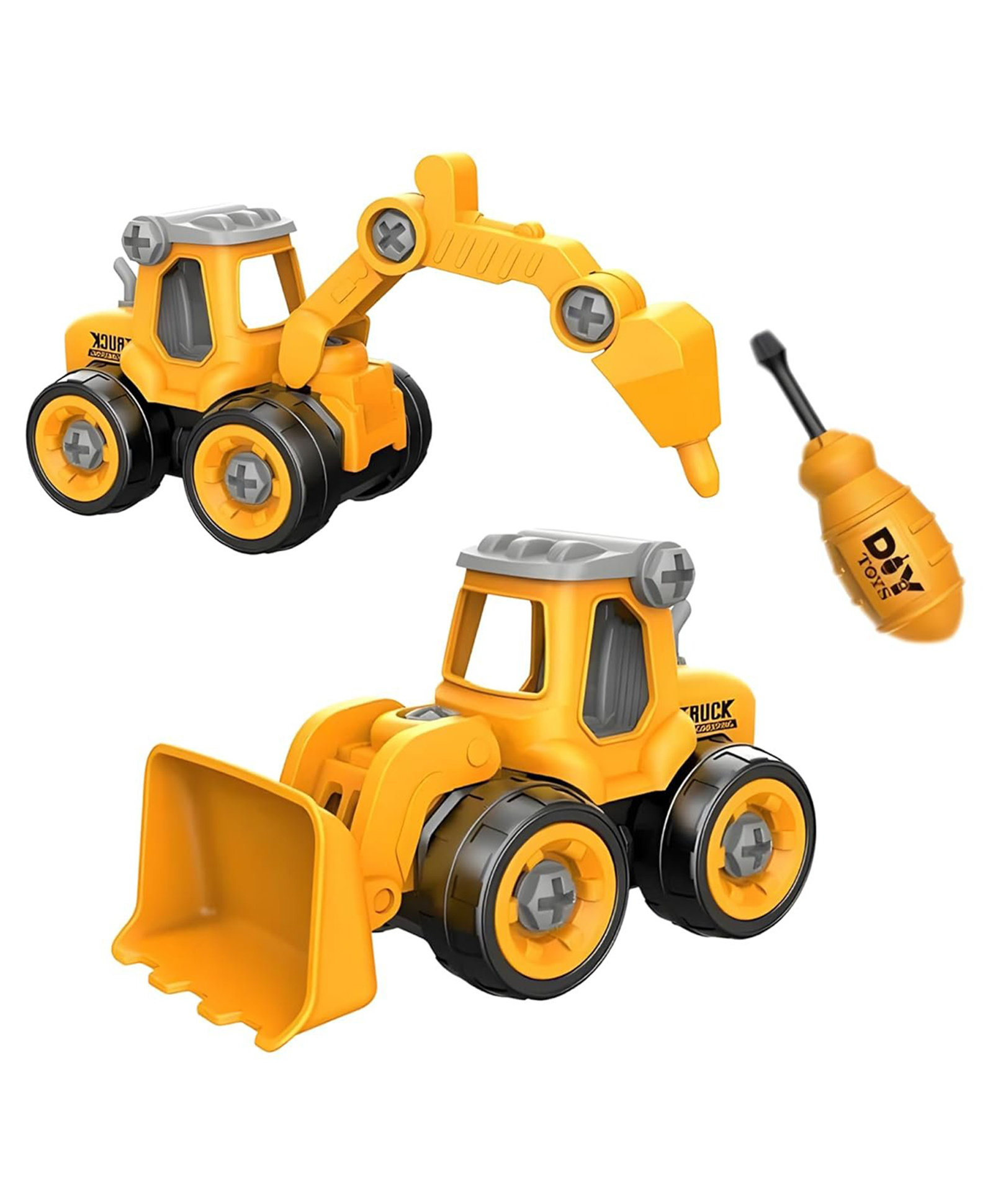 Crackles 2-in-1 Take It Apart DIY Construction Truck Set for Kids | Assemble Toys with Screwdriver | STEM Building Construction Vehicle Toy for Boys 25 Years (Pack of 2 Vehicles, Random Colors)-image-35