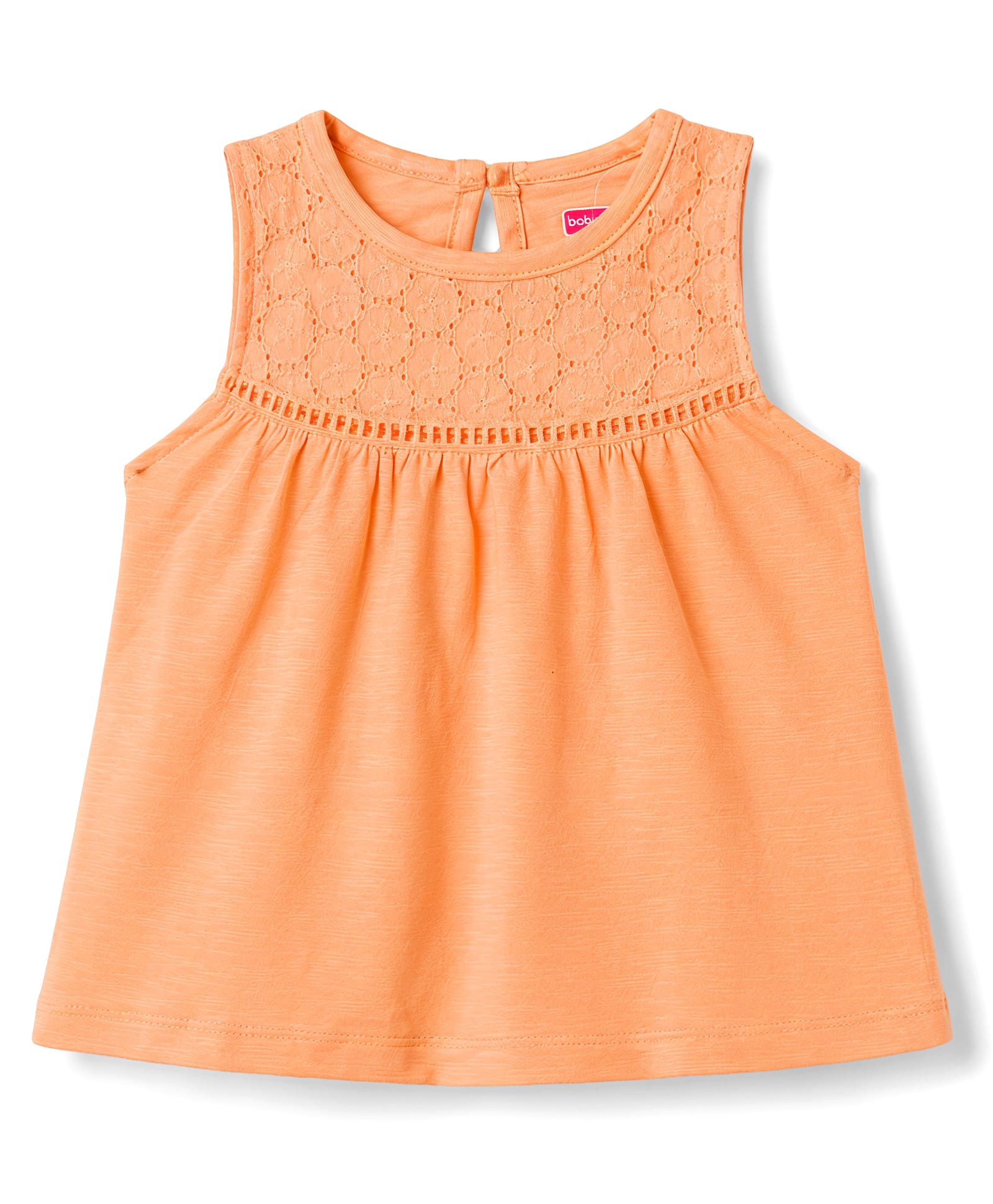 Babyhug Cotton Woven Sleeveless Top with Schiffli Detailing Orange 2-3 Years-picture-19