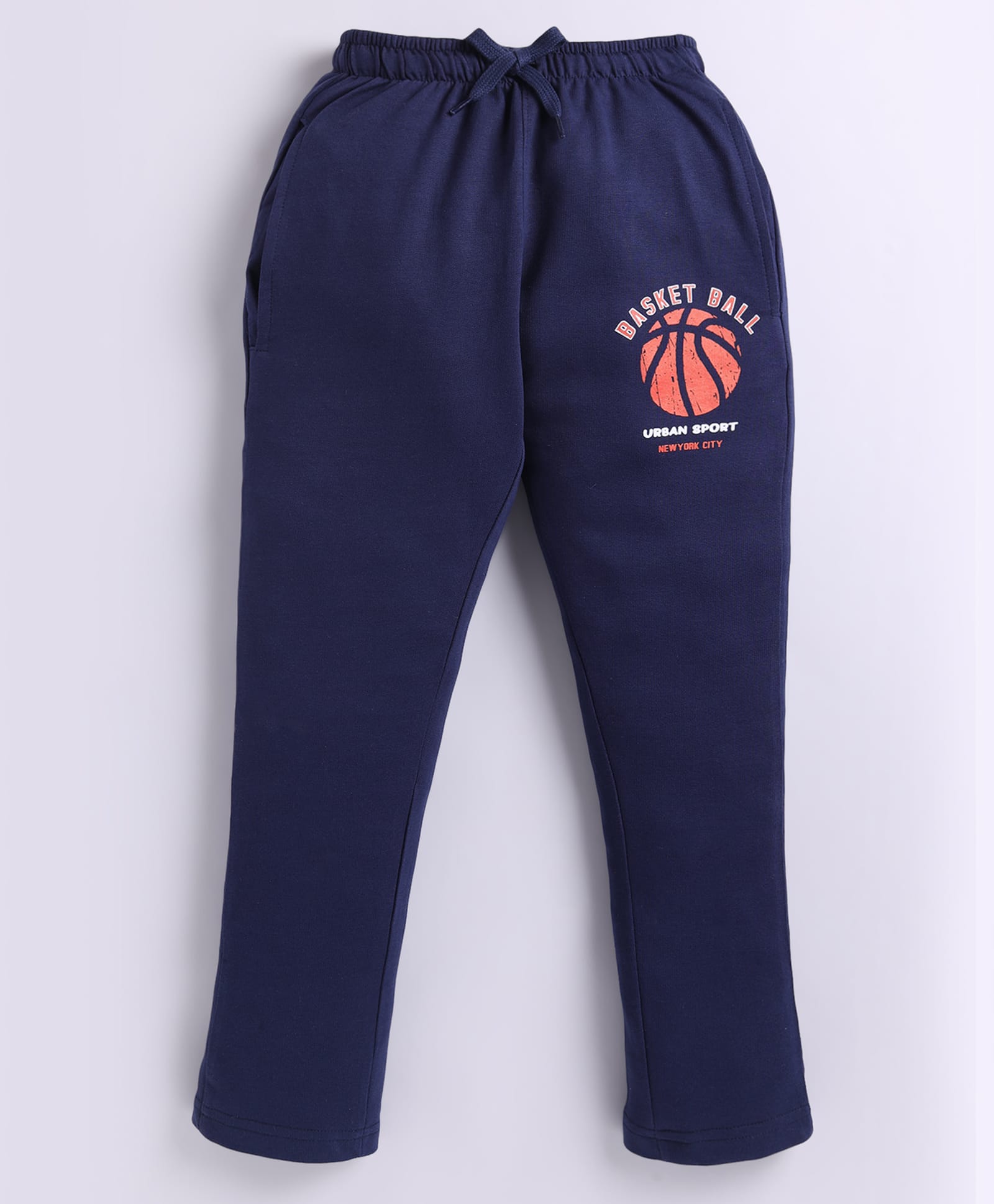 Parrot Crow Cotton Knit Basket Ball Text Printed Joggers - Navy Blue-picture-22