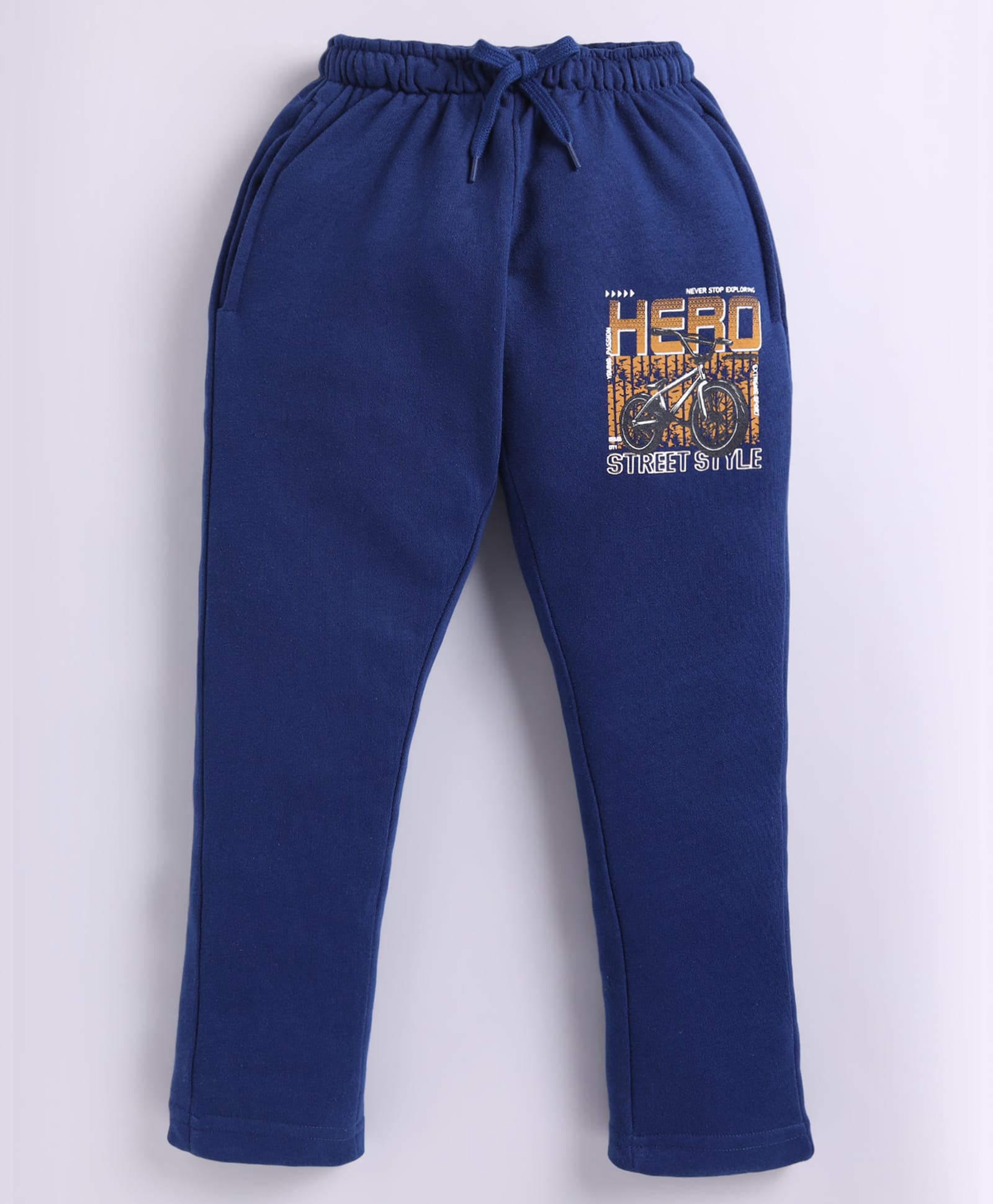 Parrot Crow Cotton Knit Hero Text Printed Joggers - Navy Blue-picture-24