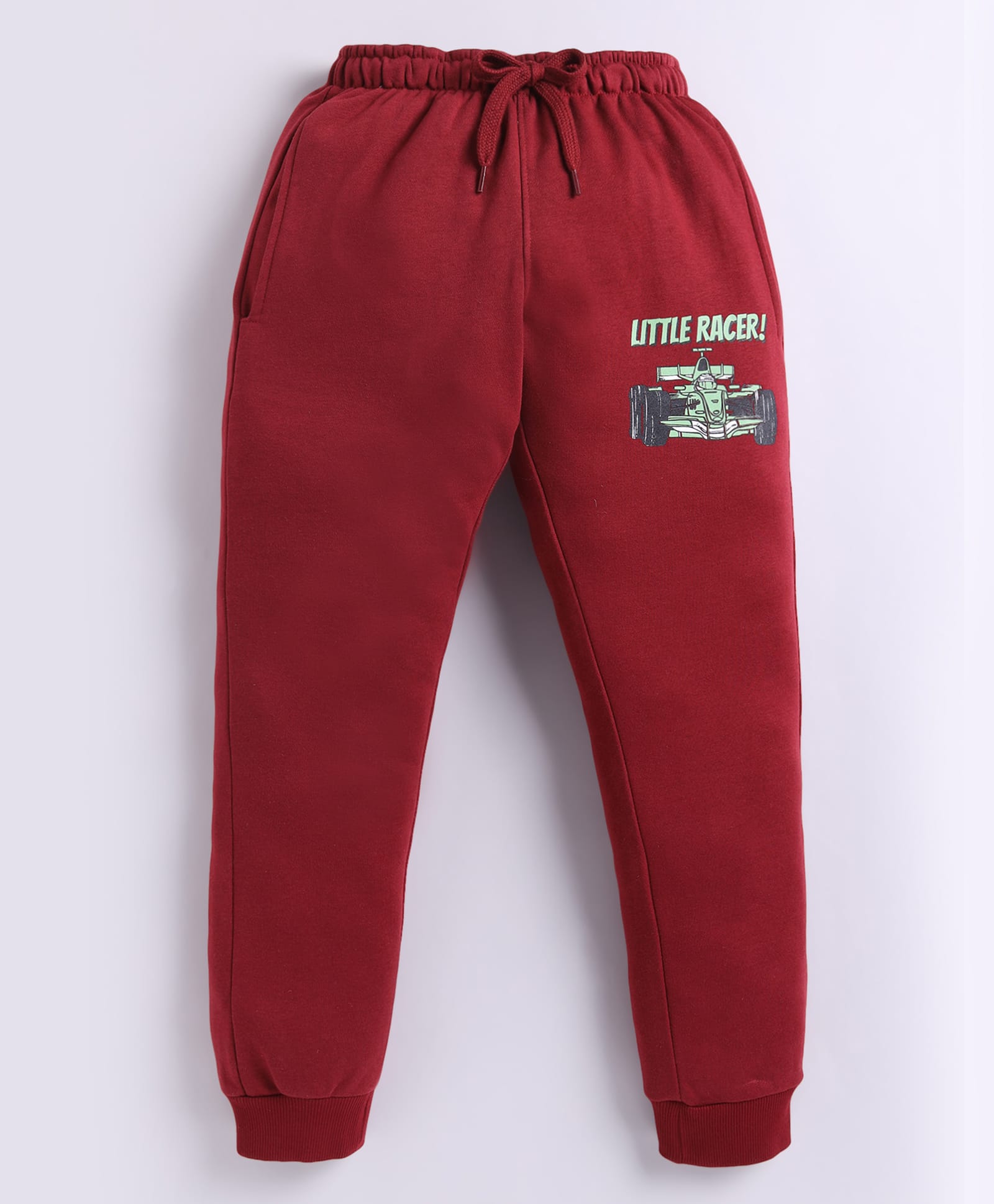 Parrot Crow Cotton Knit Little Racer Printed Joggers - Maroon-picture-3