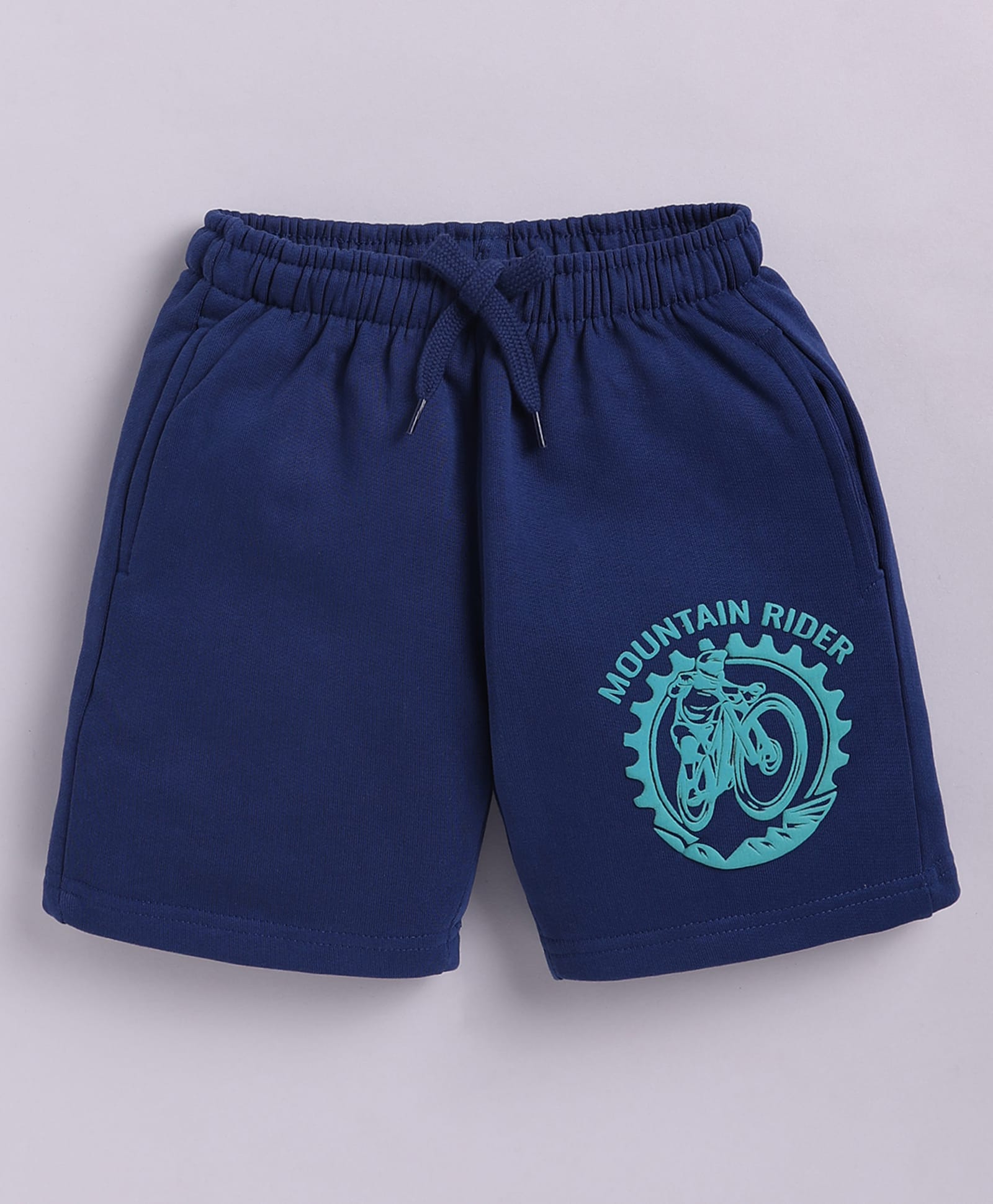 Parrot Crow Cotton Knit Dirt Bike Printed Shorts - Royal Blue-picture-0