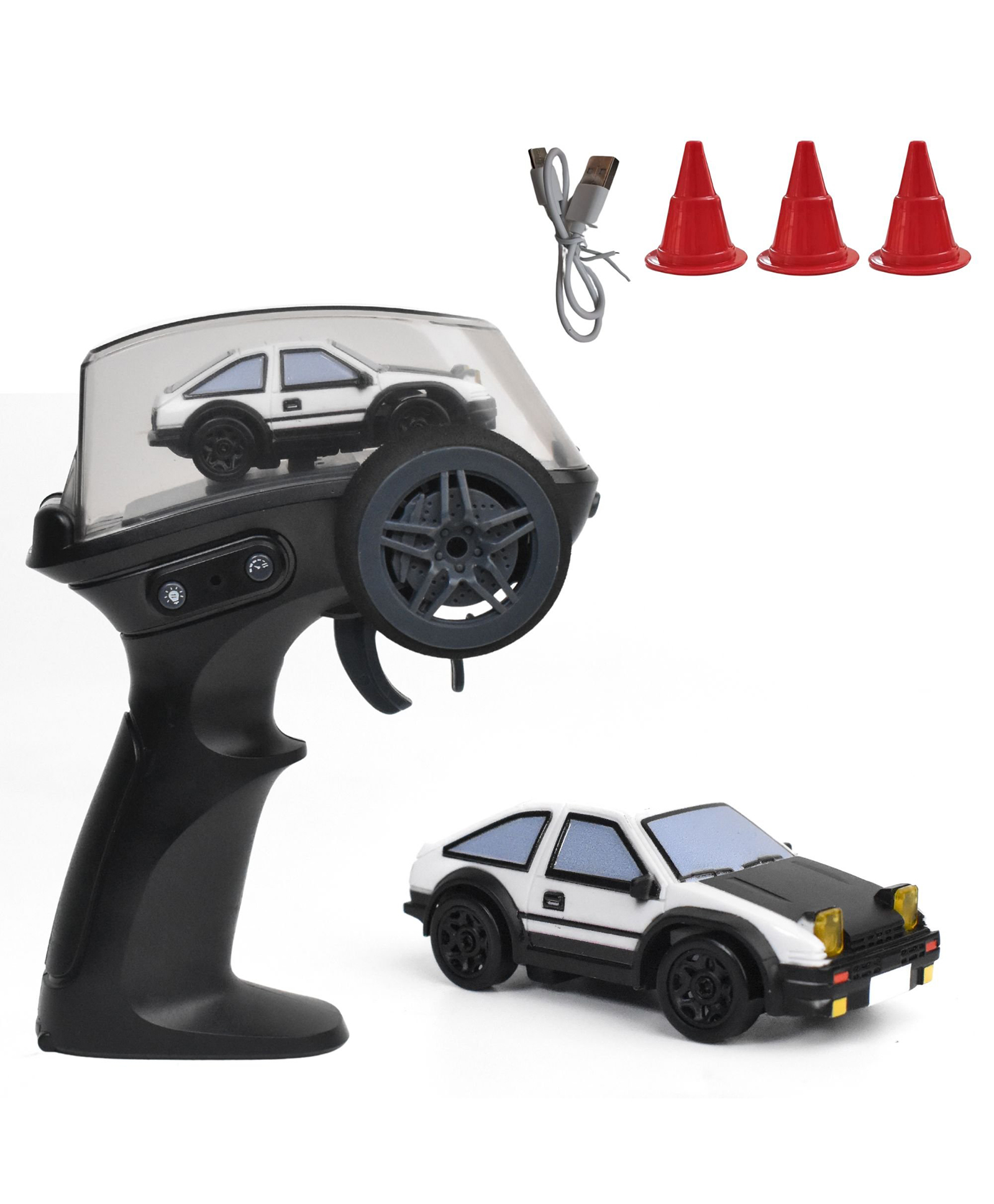 L.O.T Cars Dash Remote Control Car Toy - 2.4Ghz, 1:64 Scale, Rc Cars, Rc Drifting Cars, Proportional Steering, Valentine Gift, Dual-Speed Modes & Lights with 100m Remote Range - Street White-picture-11