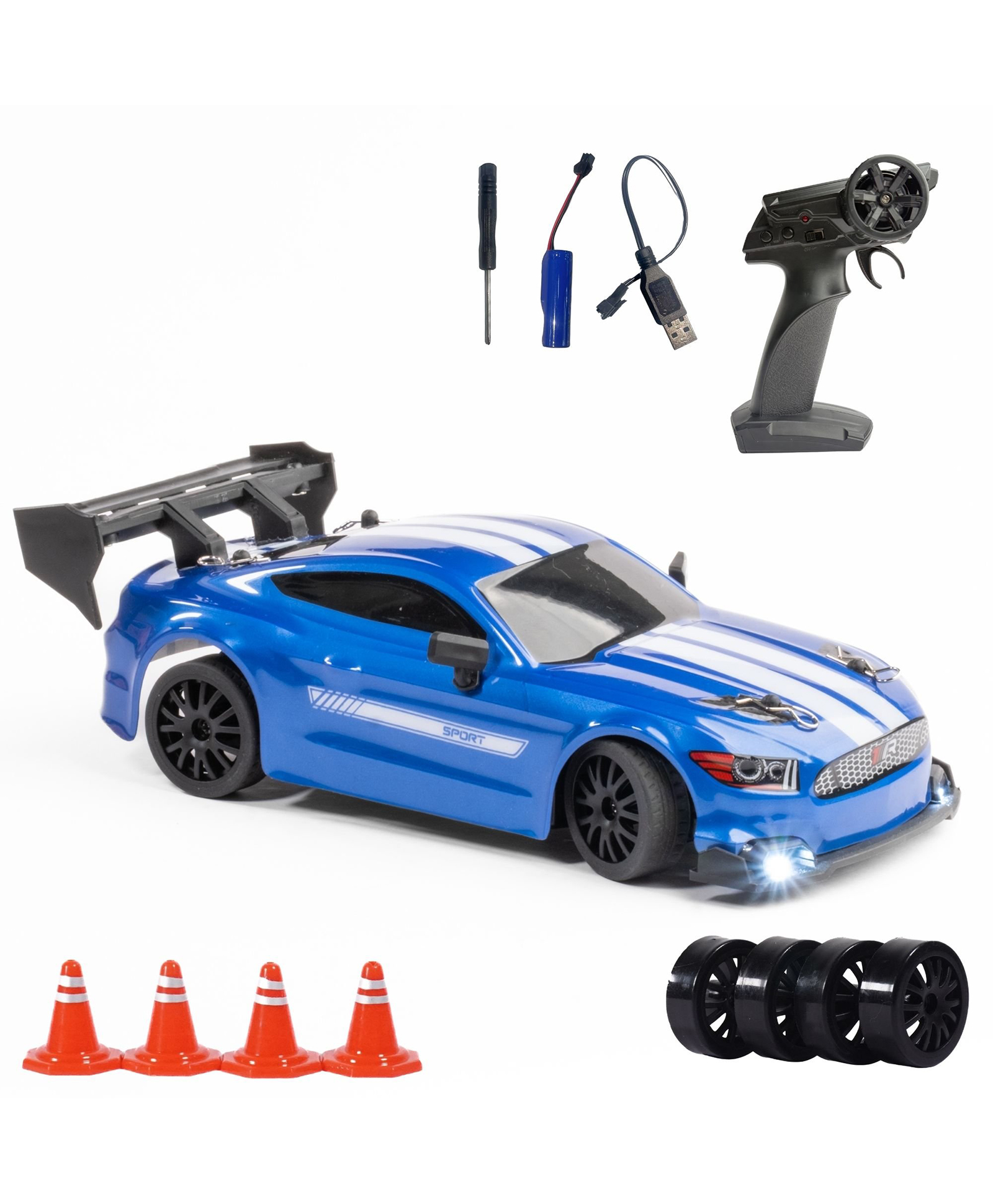 L.O.T CARS Ghost Remote Control Car - 20Kmph, 2.4Ghz, Rc Drifting Car, Rc Car 4x4, Drift Car Remote Control, Birthday Gift, Valentine Gift, Long Range, Multi LED Lights - Street Blue-picture-11