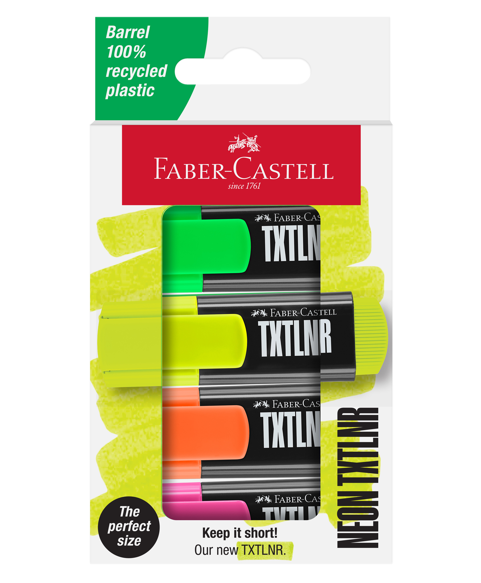 faber castell Faber Castle Text Liner Set Mini Assorted Fluorescent Highlighters Pack of 4 - Multicolor-picture-20