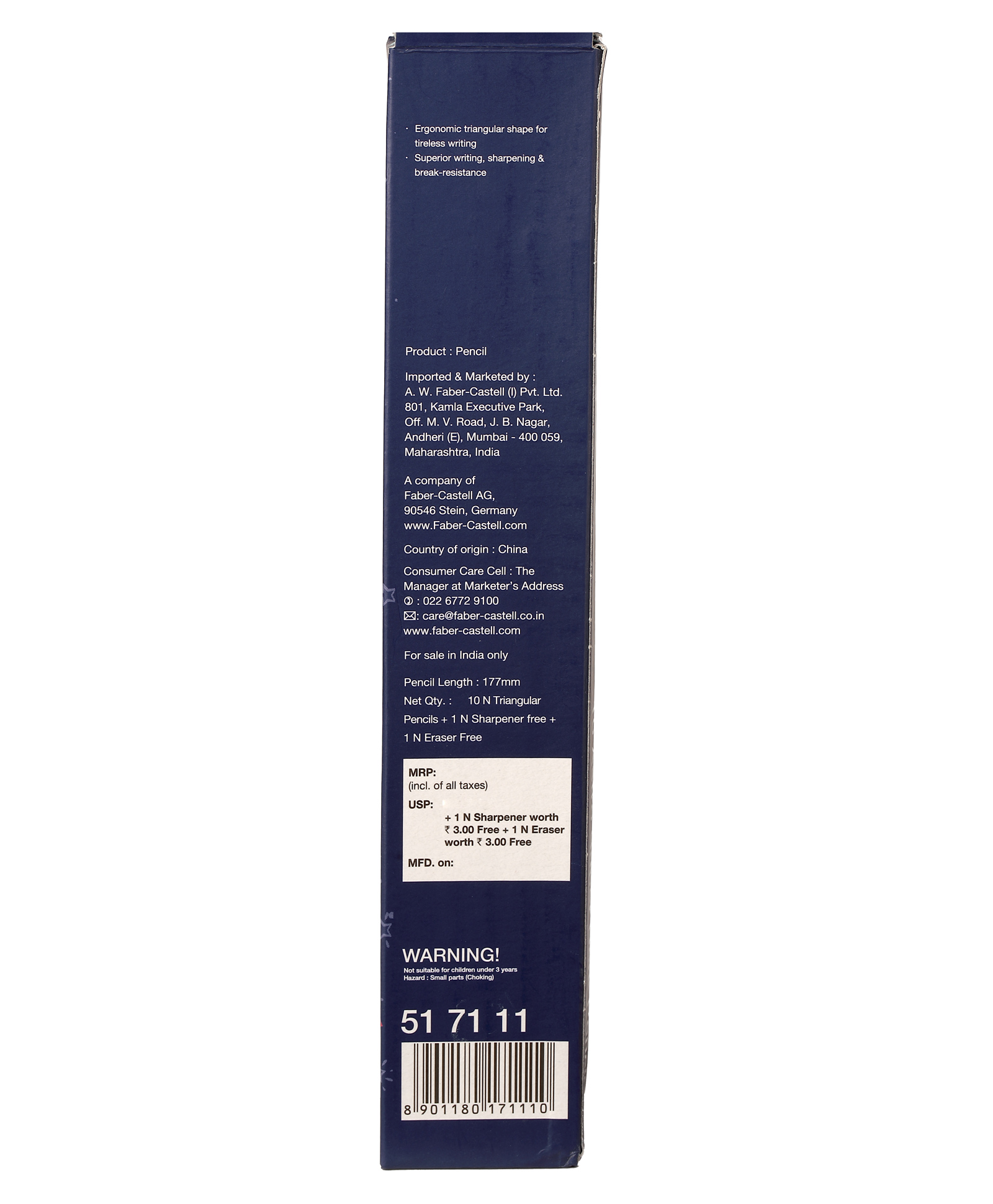 faber castell Faber Castle Graphite Pencil Set Super Dark Lead with Eraser & Sharpener -Pack of 10.-picture-21