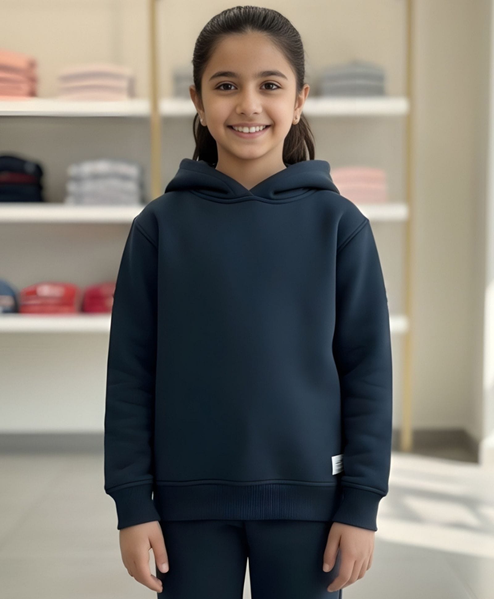 Anthrilo Fleece Knit Full Sleeves Solid Light Winter Hoodie - Teal