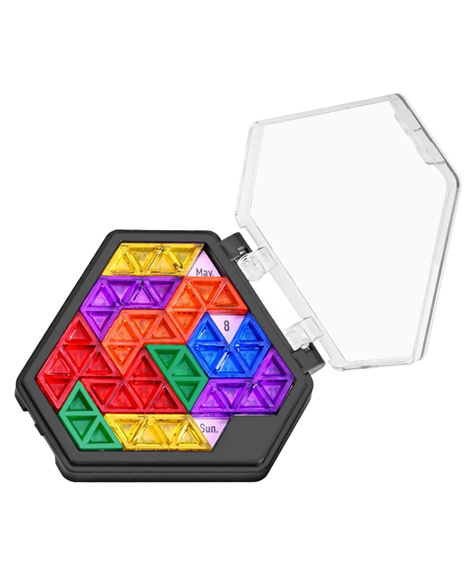 Azhari Tangram Calendar Puzzle Educational Toys for Kids Mini Pocket Toys Color Geometric Board Game Logical Thinking Training Montessori Color Design May Vary-image-33