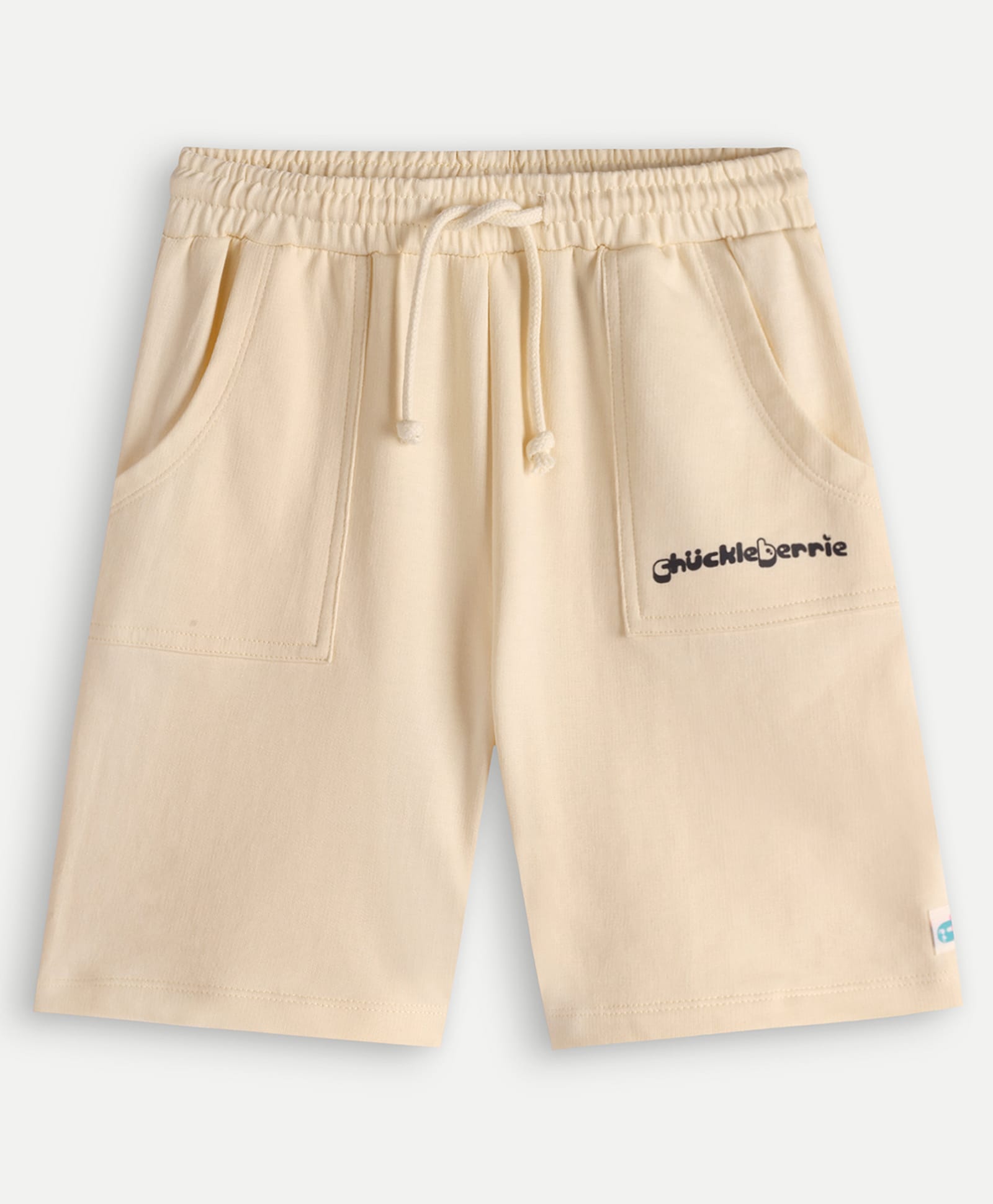 chuckleberrie Cotton Knit Brand Name Printed Shorts - Cream-picture-22