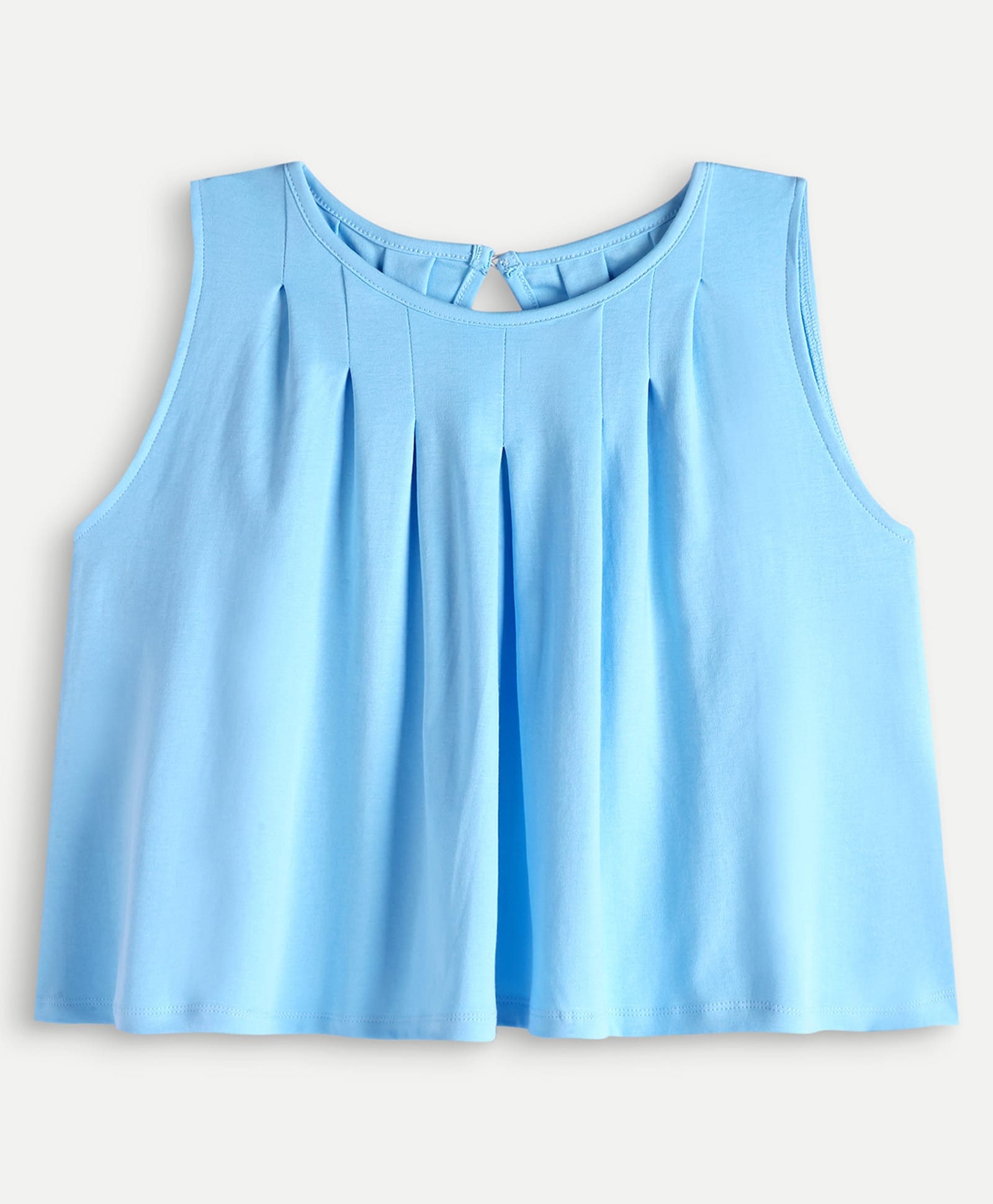 chuckleberrie Cotton Knit Sleeveless Solid Top - Blue-picture-11