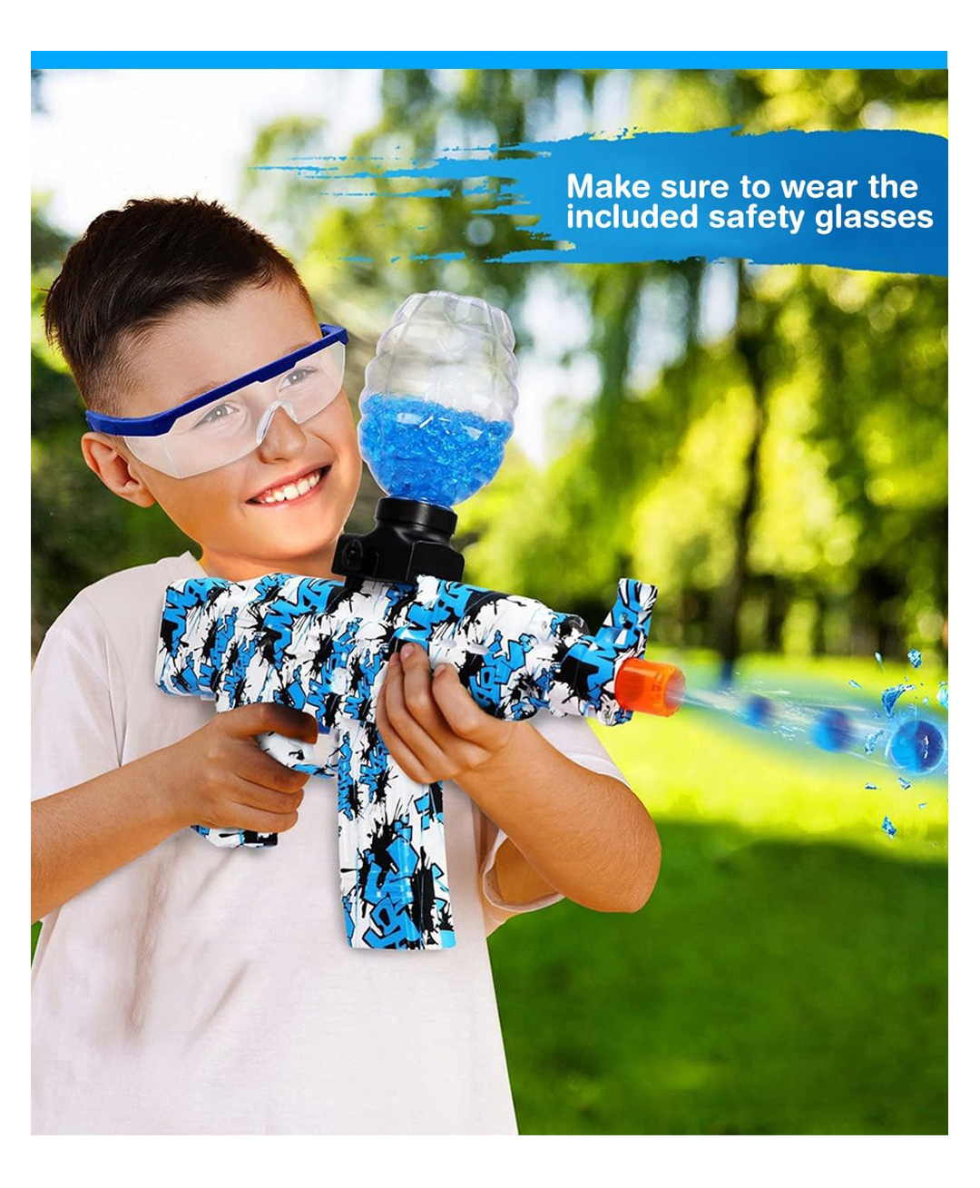SANJARY Kids Gel Blaster Toy Gun with Safety Goggles, Outdoor Shooting Game, Water Crystal Beads Shooter, Fun Action Play Gift Color Design May Vary-picture-22