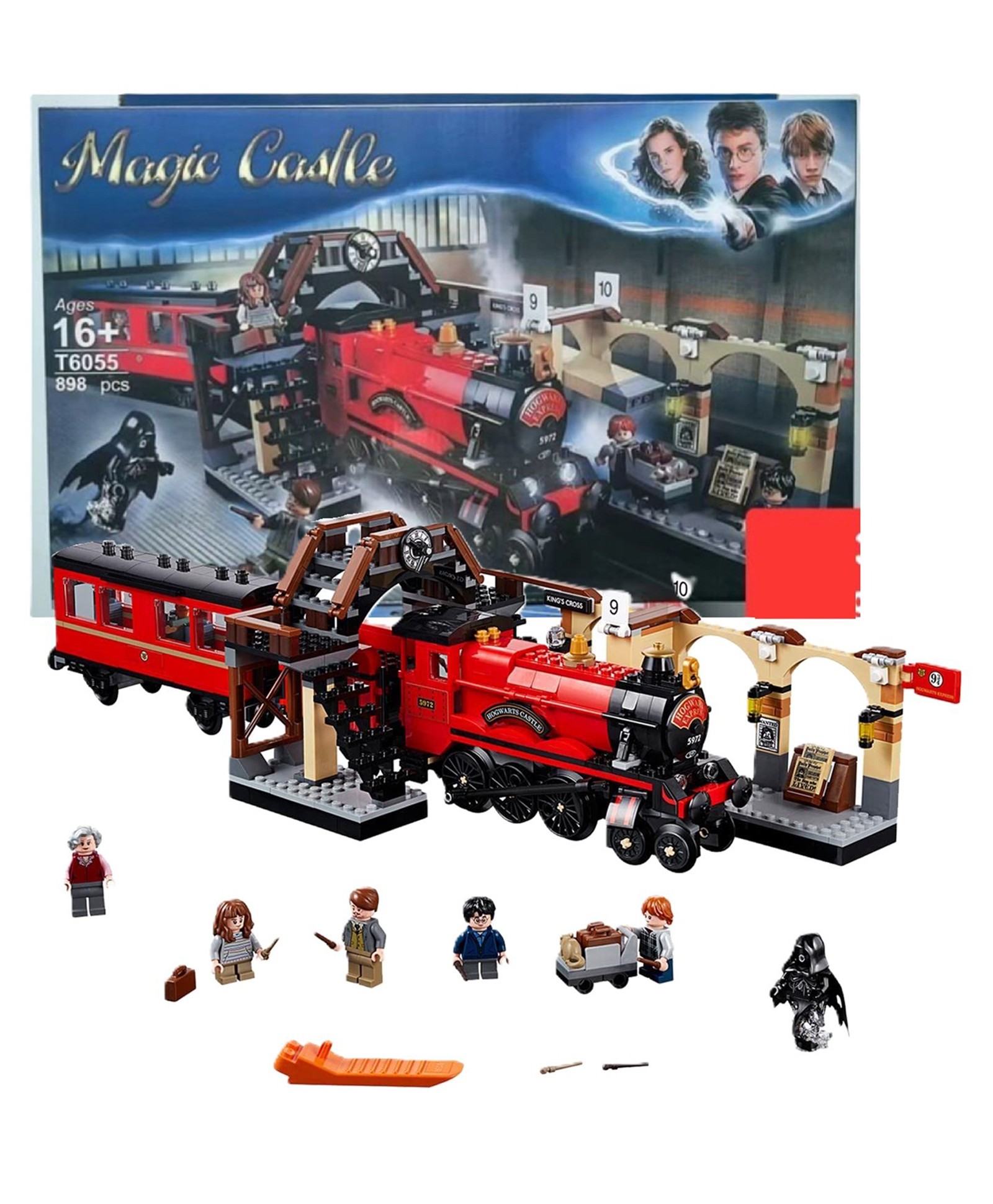 SANJARY Magic Castle Steam Train Building Blocks Set 898 Pieces Wizard Fantasy Model Construction Toy for Teens Collectors Creative Play Display Color Design May Vary-picture-21