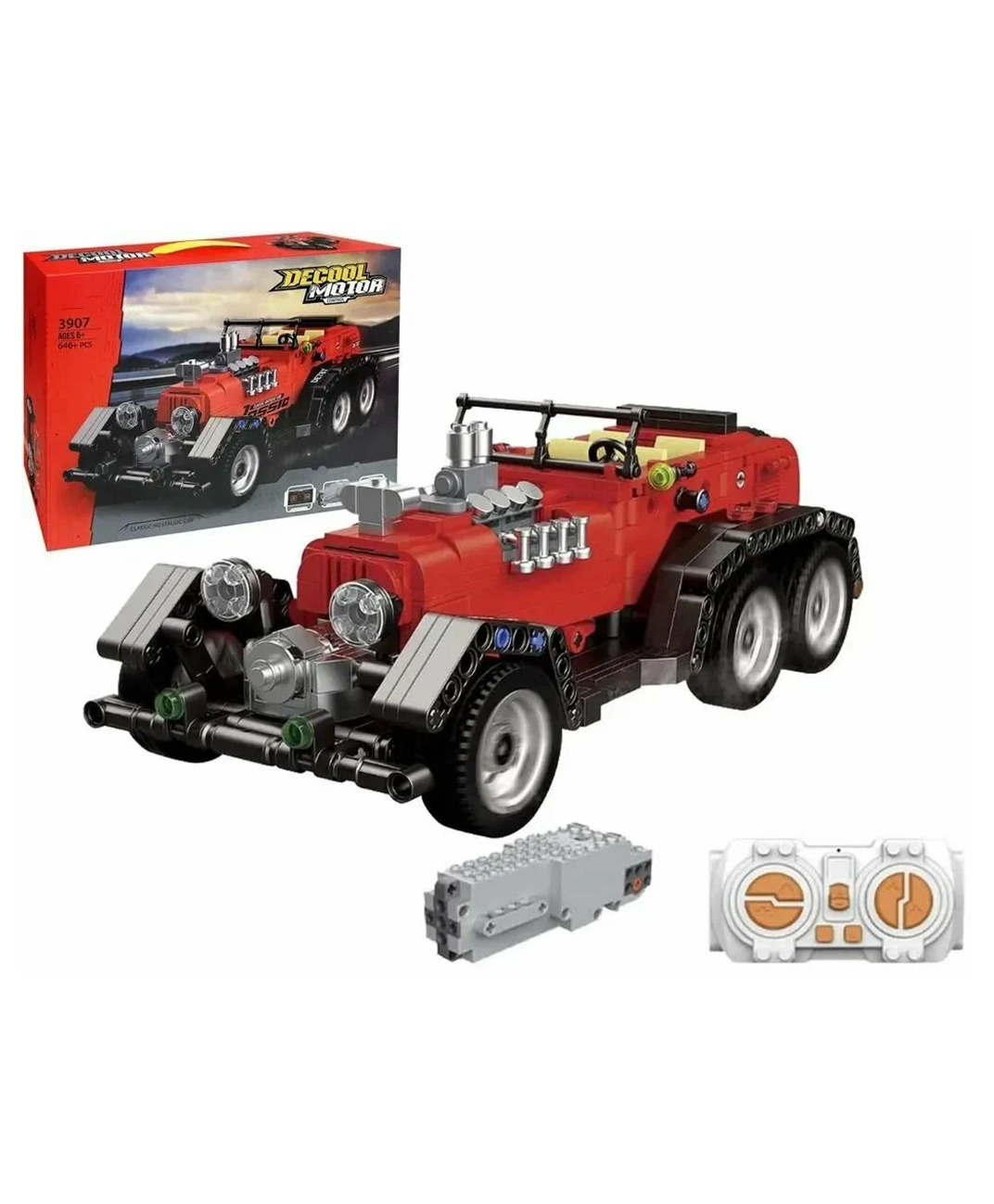 Sanjary Motor Classic Vintage Race Car Building Blocks Set 646 Pieces Educational Construction Toy for Kids Collectors Display Gift Model color design may vary-image-38