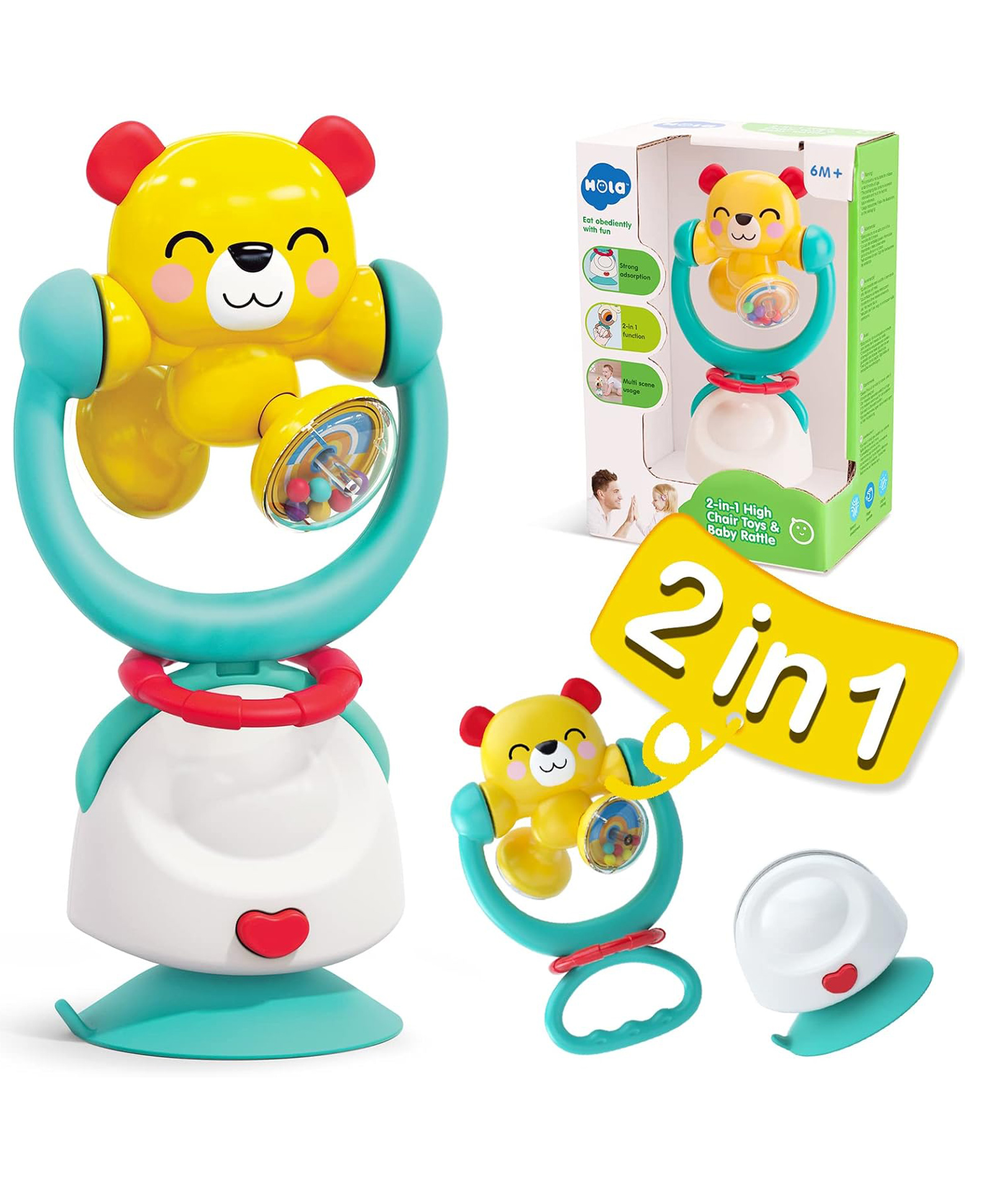 Sanjary Baby suction activity toys for high chair feeding time sensory play encourages self feeding focus coordination safe colorful design fun color design may vary-image-2
