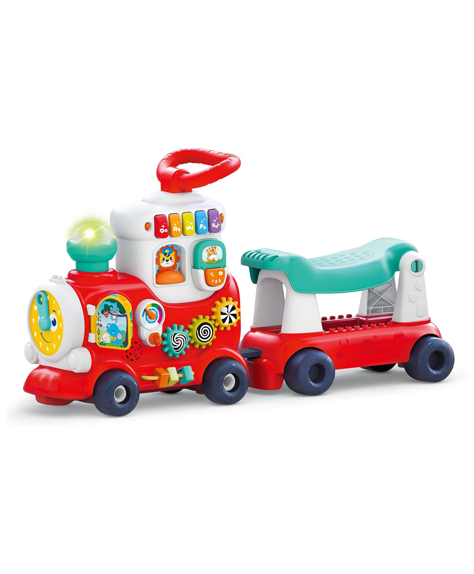Sanjary 4 in 1 push walker ride on learning train toy with gears music lights for toddlers early walking development color design may vary-image-28