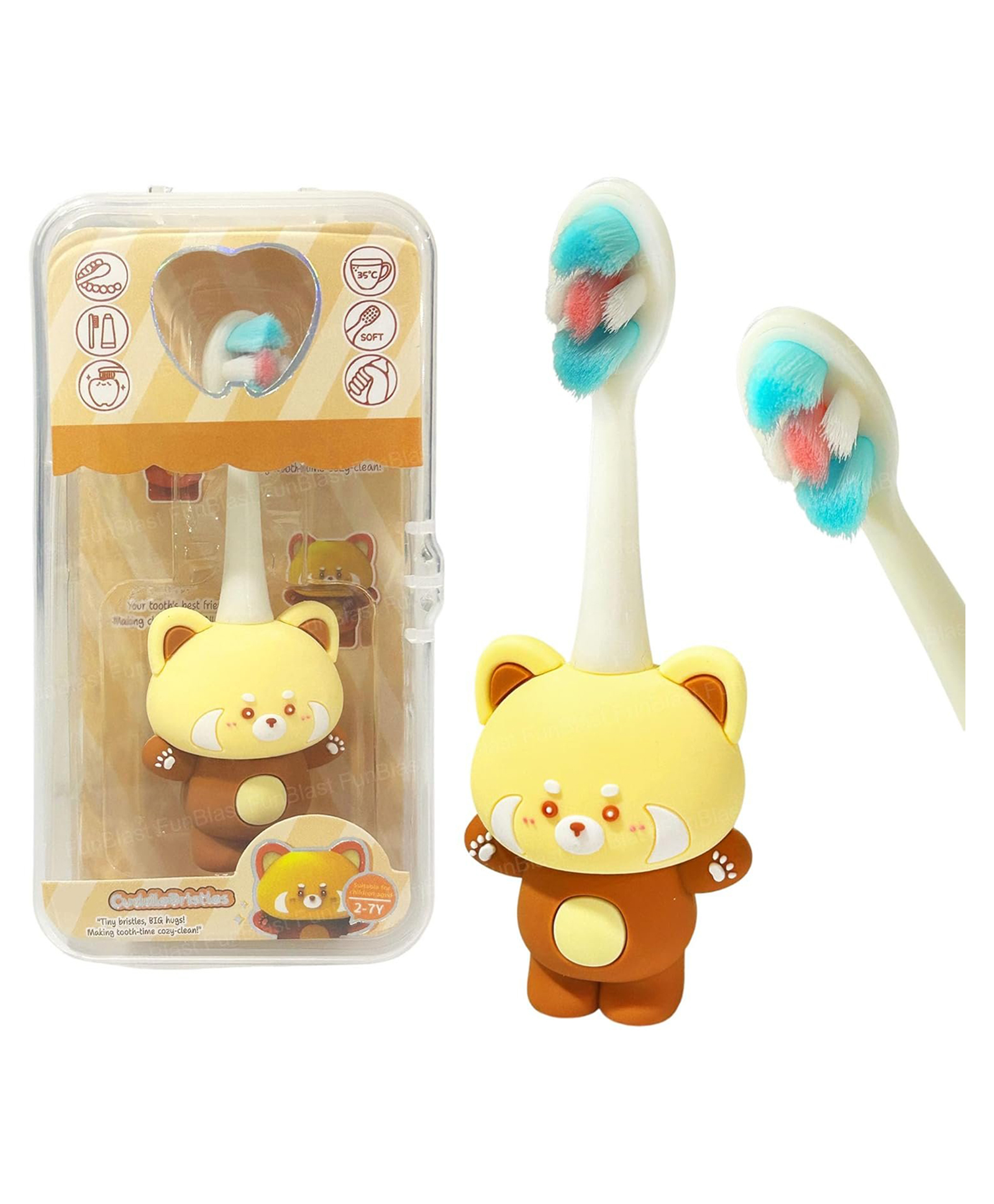 FunBlast Animal Design Soft Bristles Manual Toothbrush for Kids Pack of 1 (Multicolor)-image-20