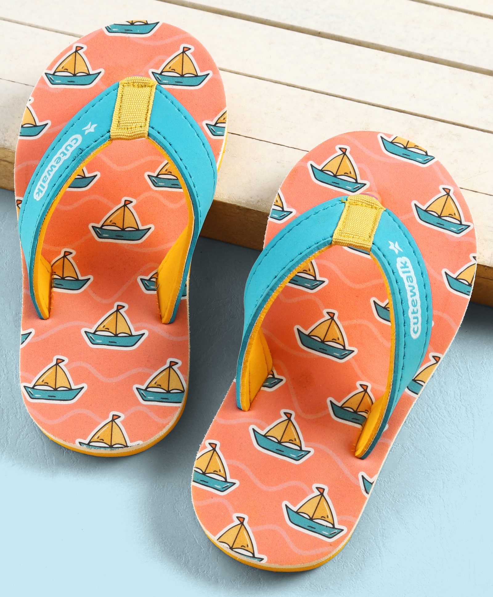 Cute Walk by Babyhug Slip On Flip Flop With Nautical Theme Print - Pink-image-25