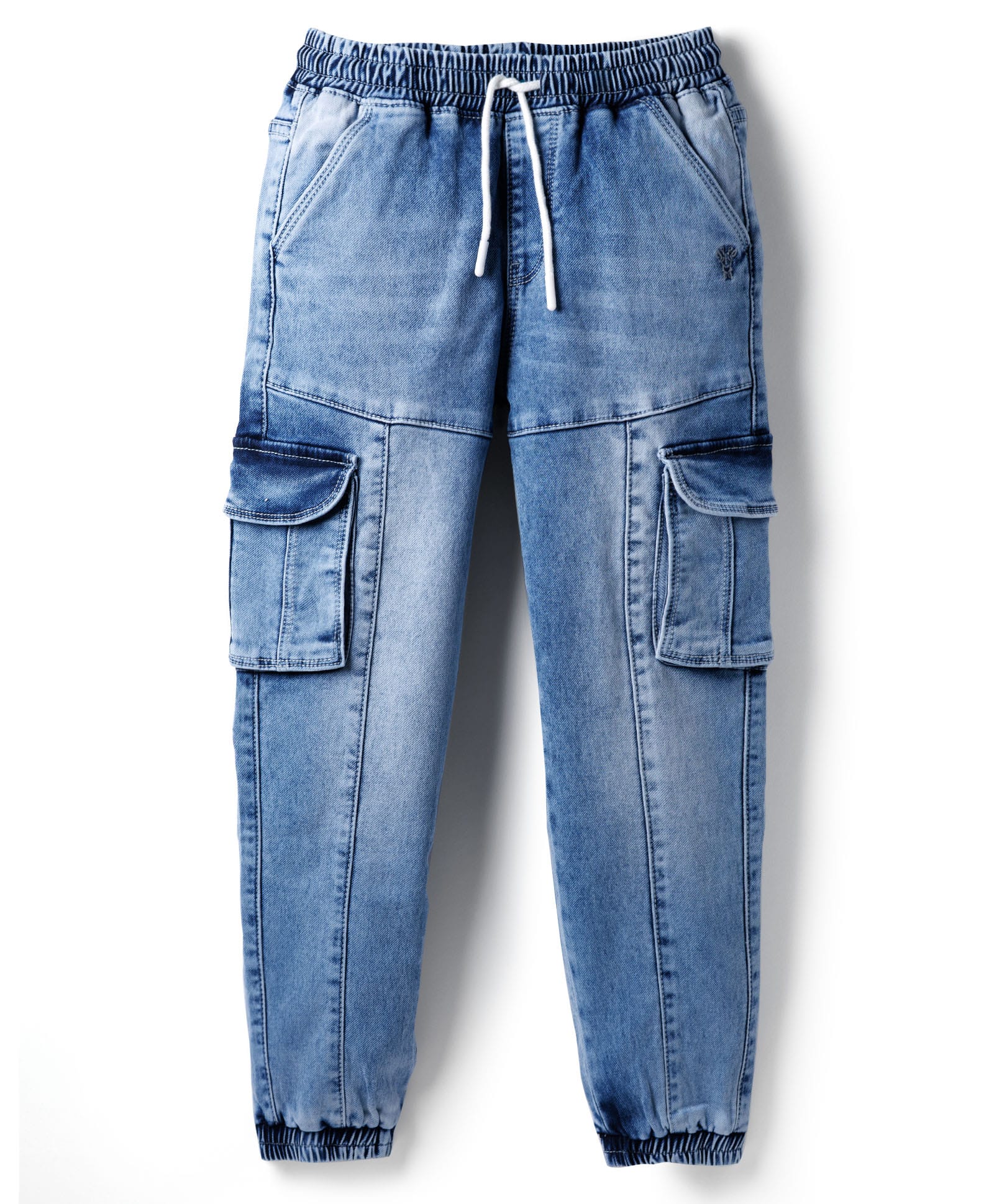 Under Fourteen Only Washed Cargo Style Jeans - Light Blue-picture-11