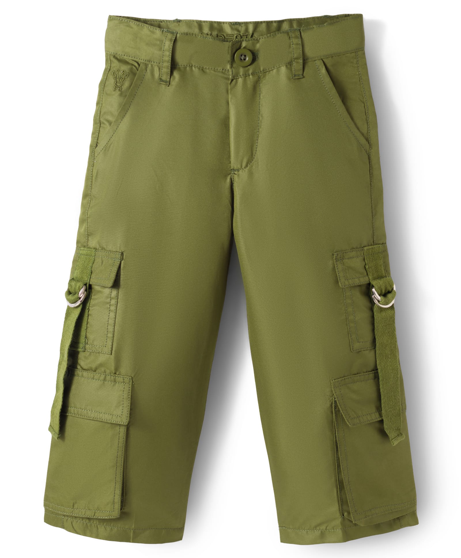Under Fourteen Only Solid Cargo Style Pants - Olive Green-picture-33