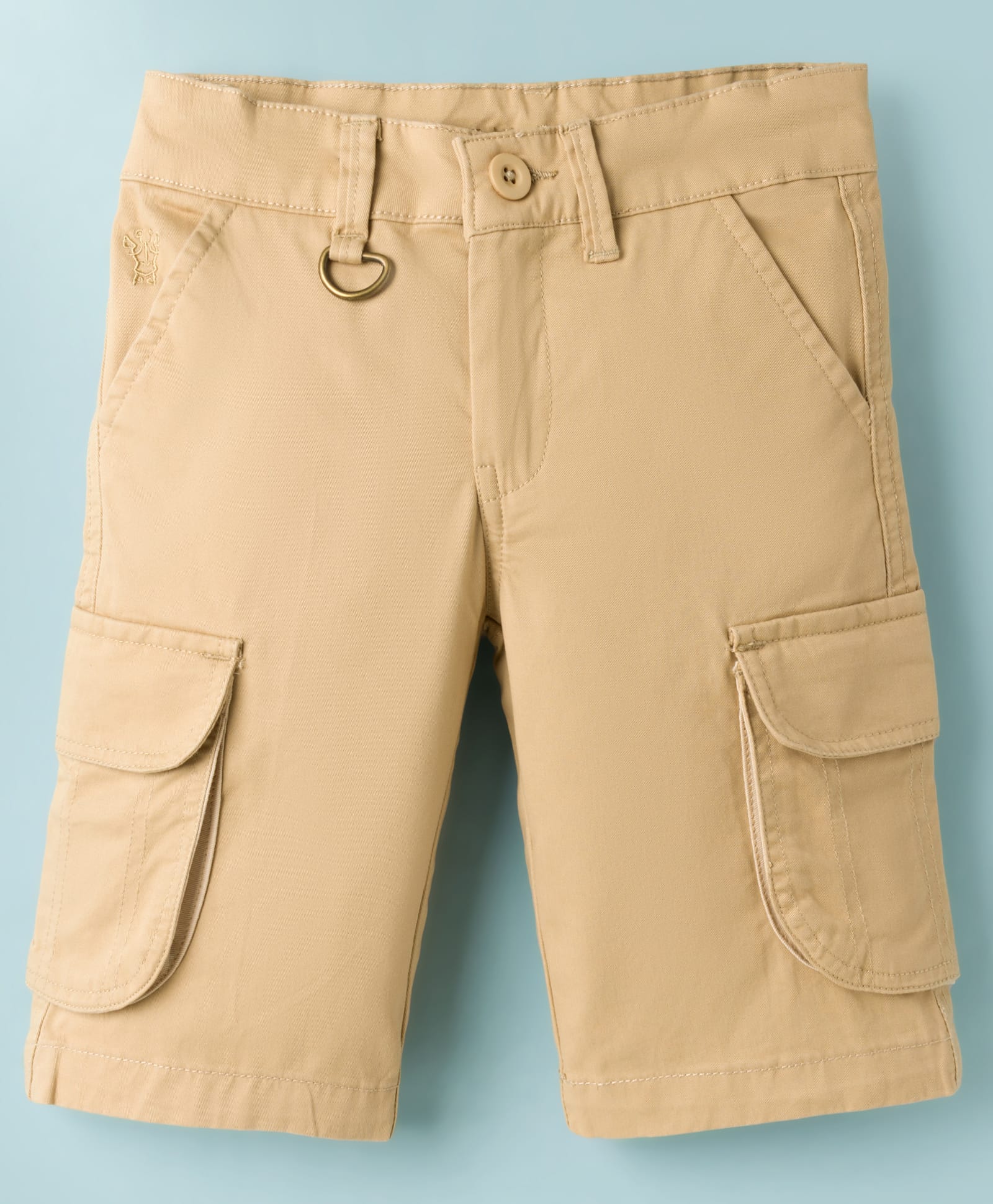 Under Fourteen Only Solid Cargo Shorts - Beige-picture-25