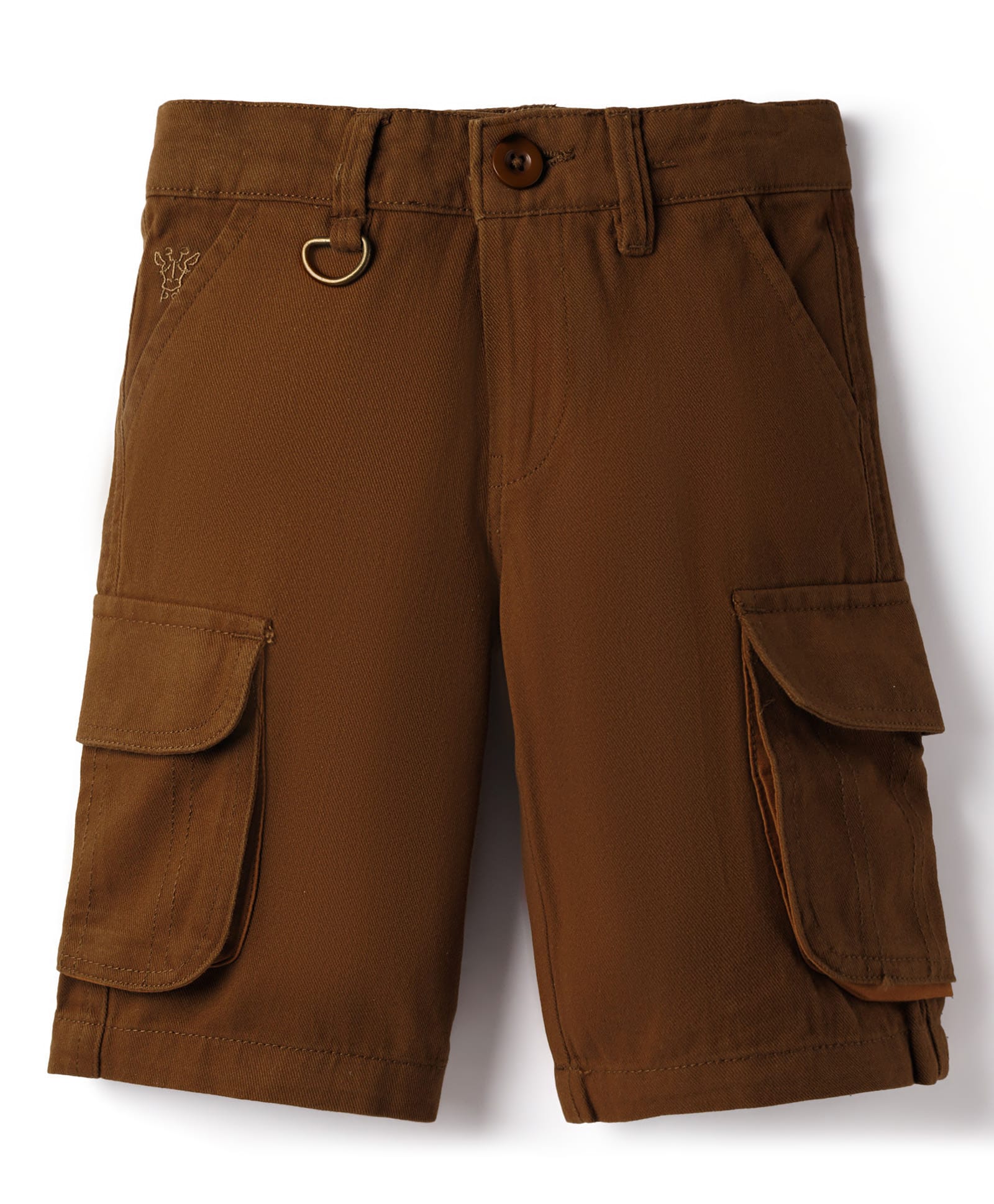 Under Fourteen Only Solid Cargo Style Shorts - Brown-picture-39