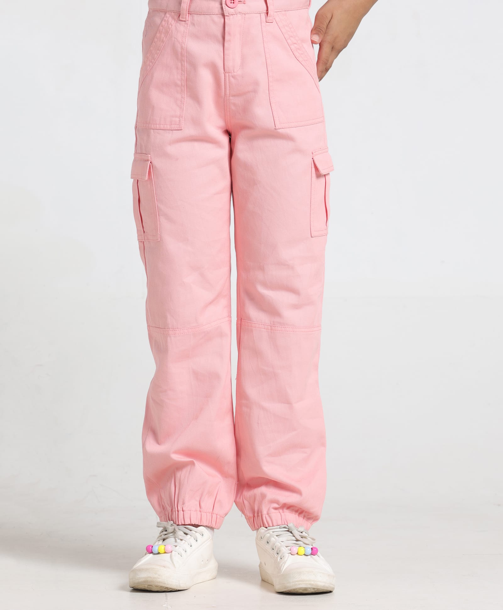 Under Fourteen Only Cargo Style Solid Pants - Pink-picture-27