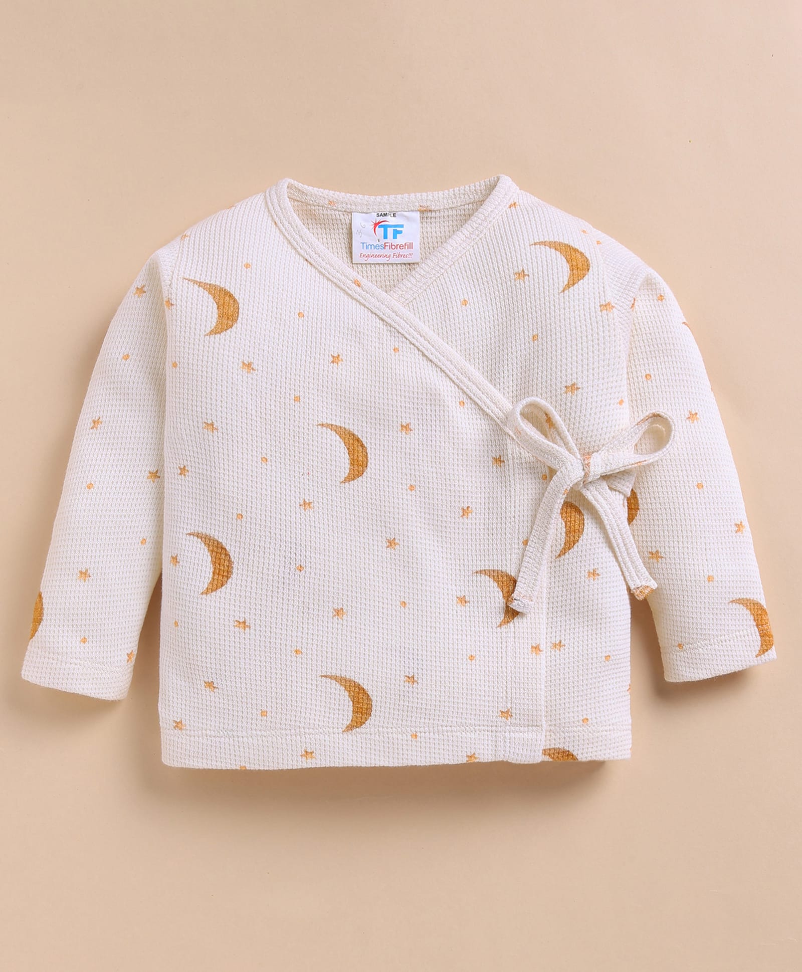 Cot & Candy Organic Cotton Knit Full Sleeves Night Life Printed Jhabla - Peach-picture-33