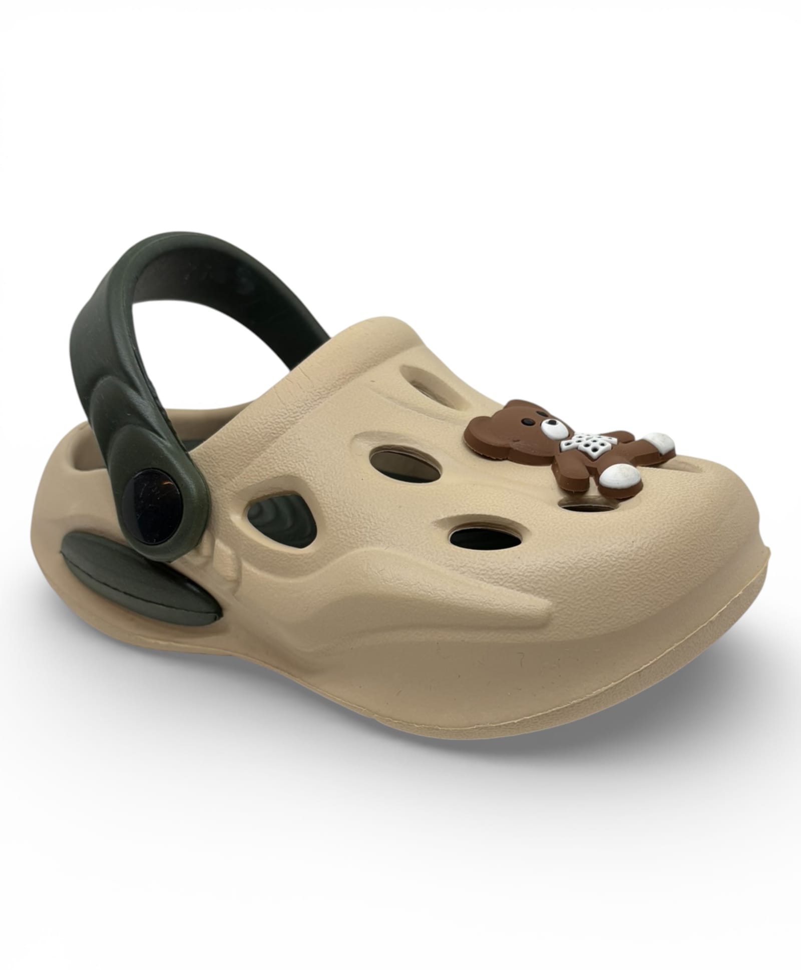 Lil Lollipop Bear Applique Detailed Perforated Anti Slip Slingback Clogs - Beige-picture-11